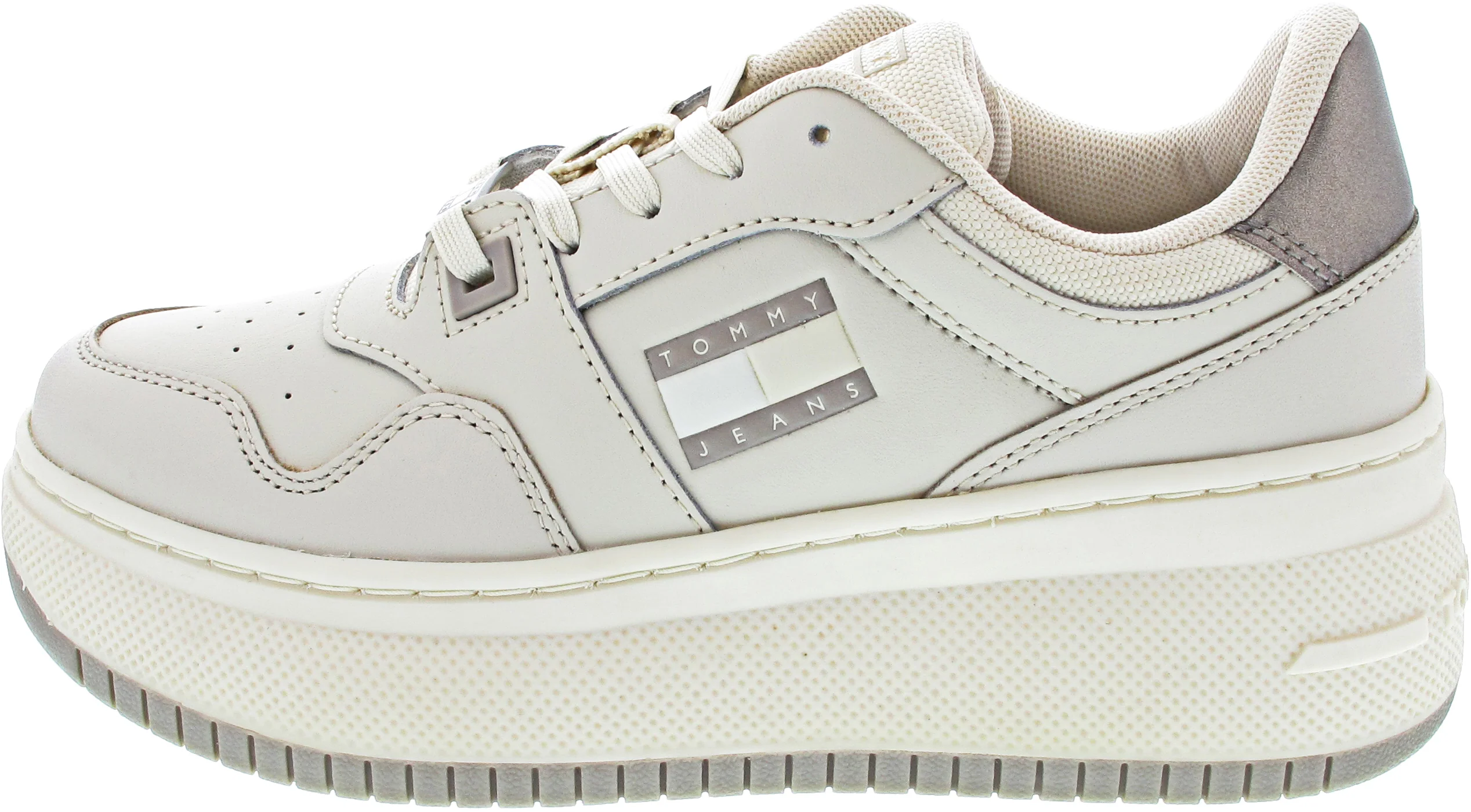 Tommy Jeans Retro Basket Flatform Sneaker Beige - Image 4