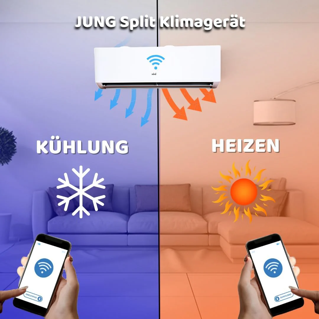 Toyo Klimaanlage Split Set 18000 BTU/h / 5,1KW, Inverter Klimagerät für Räume bis 85 m², Alexa - Image 6