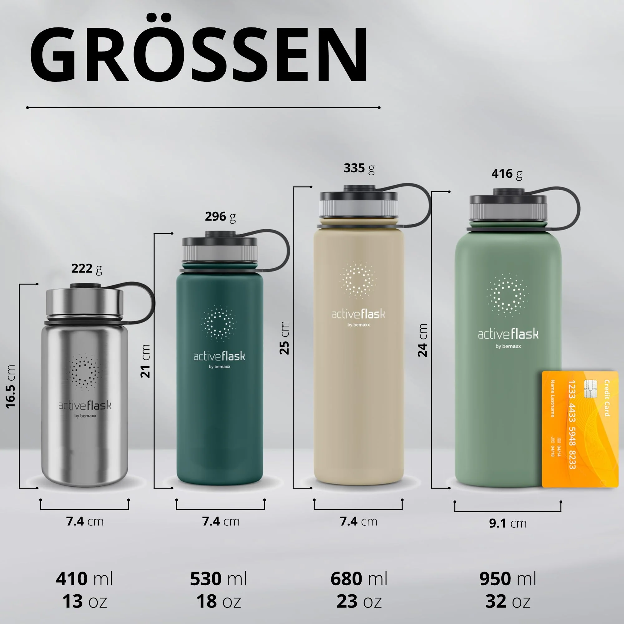 Trinkflasche Edelstahl ACTIVE FLASK + Strohhalm (3 Deckel) BPA-frei, Auslaufsicher, - Image 4