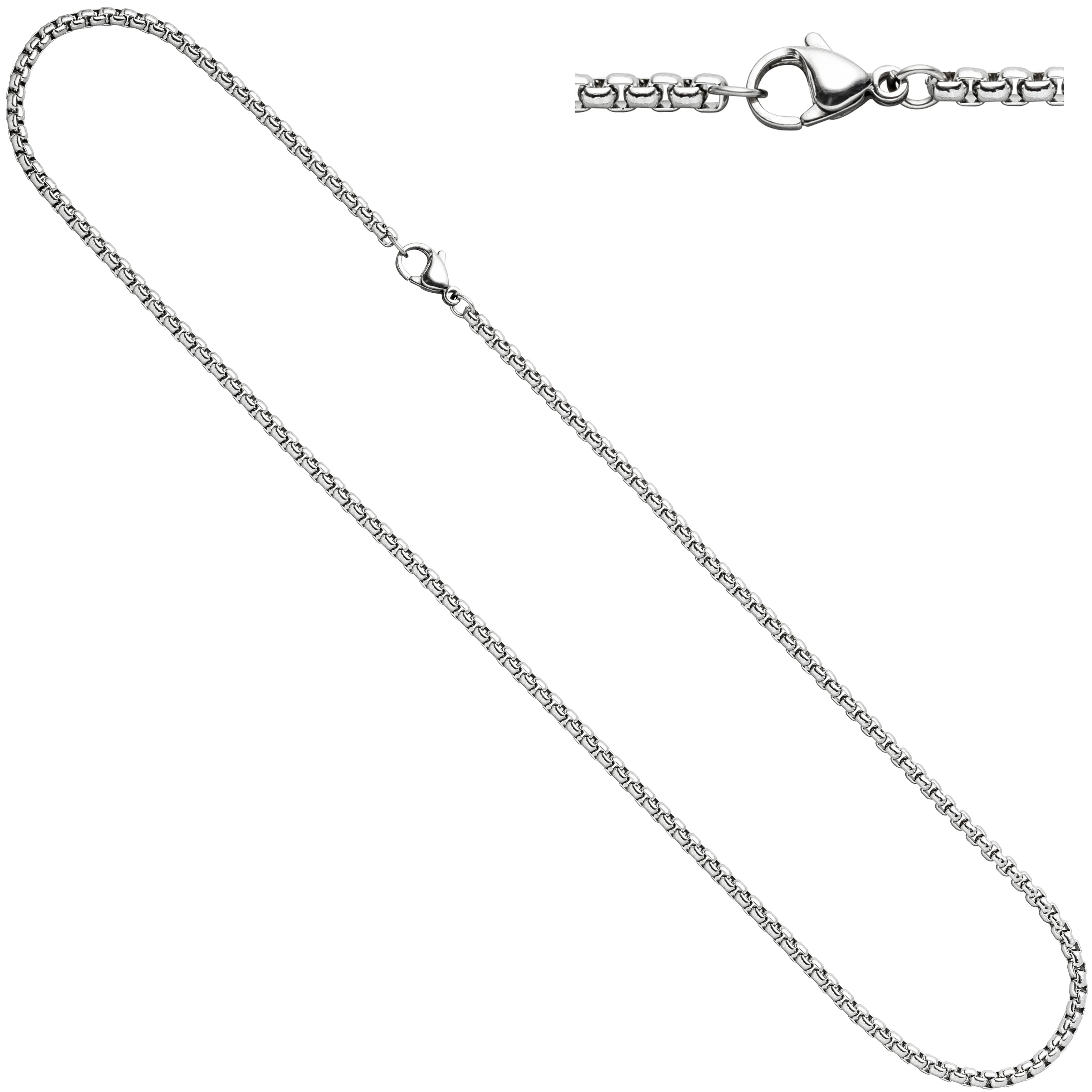 Venezianerkette Edelstahl 3 mm 50 cm Kette Halskette Karabiner - Image 2