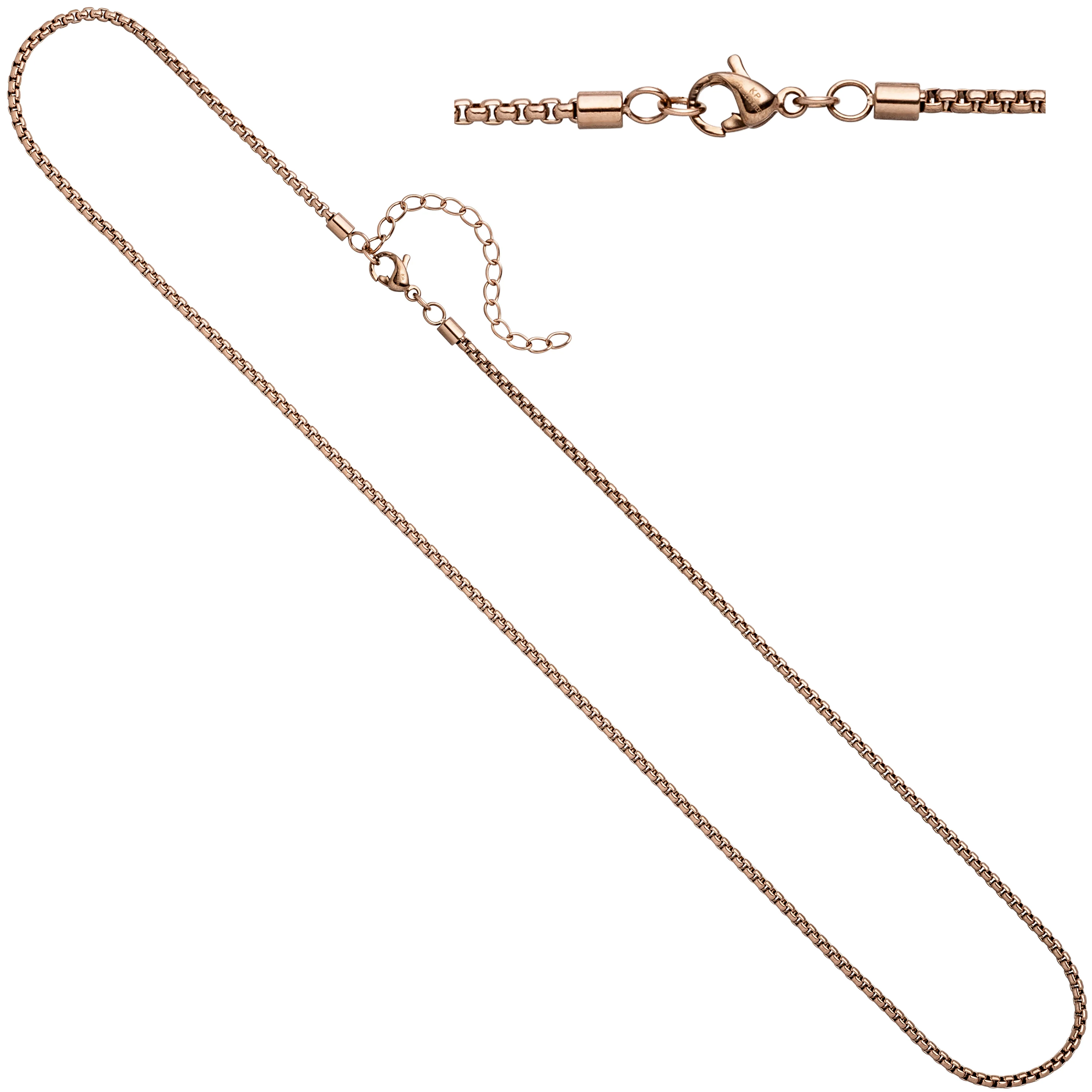Venezianerkette rund Edelstahl rotgold vergoldet 1,8 mm 50 cm Halskette Kette - Image 2