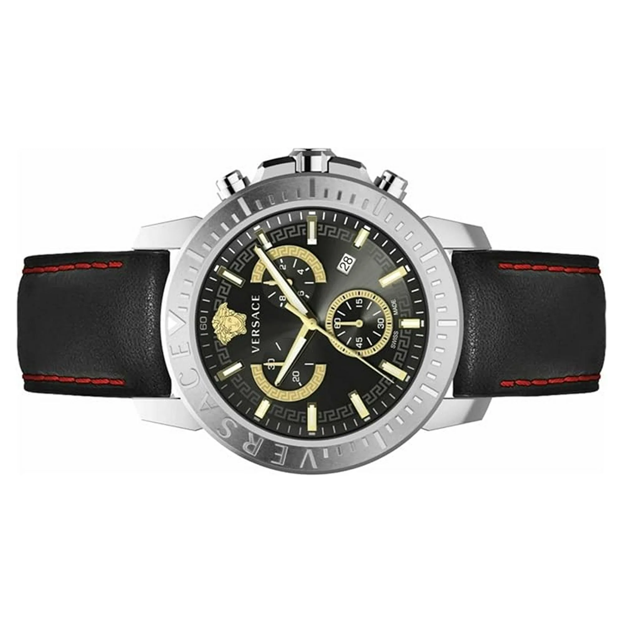 Versace Herren Uhr Armbanduhr Chronograph New Chrono VE2E00121 Leder - Image 2