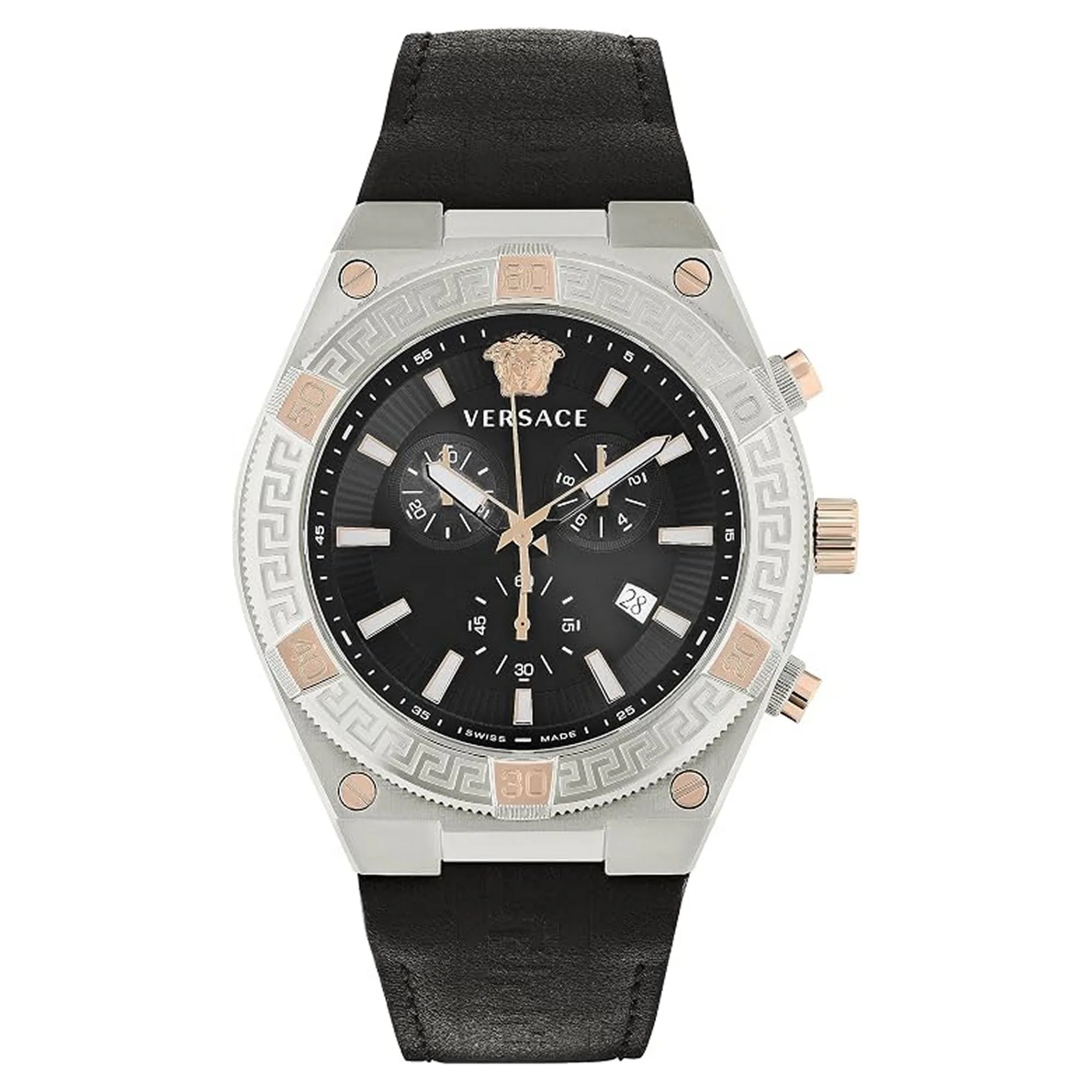 Versace Herren Uhr Armbanduhr Chronograph Sporty GRECA VESO00422 Leder