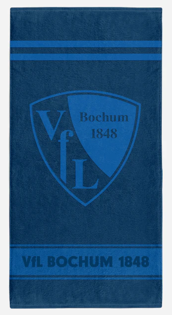 VfL Bochum Duschtuch Blockstreifen marine-weiß - Image 2