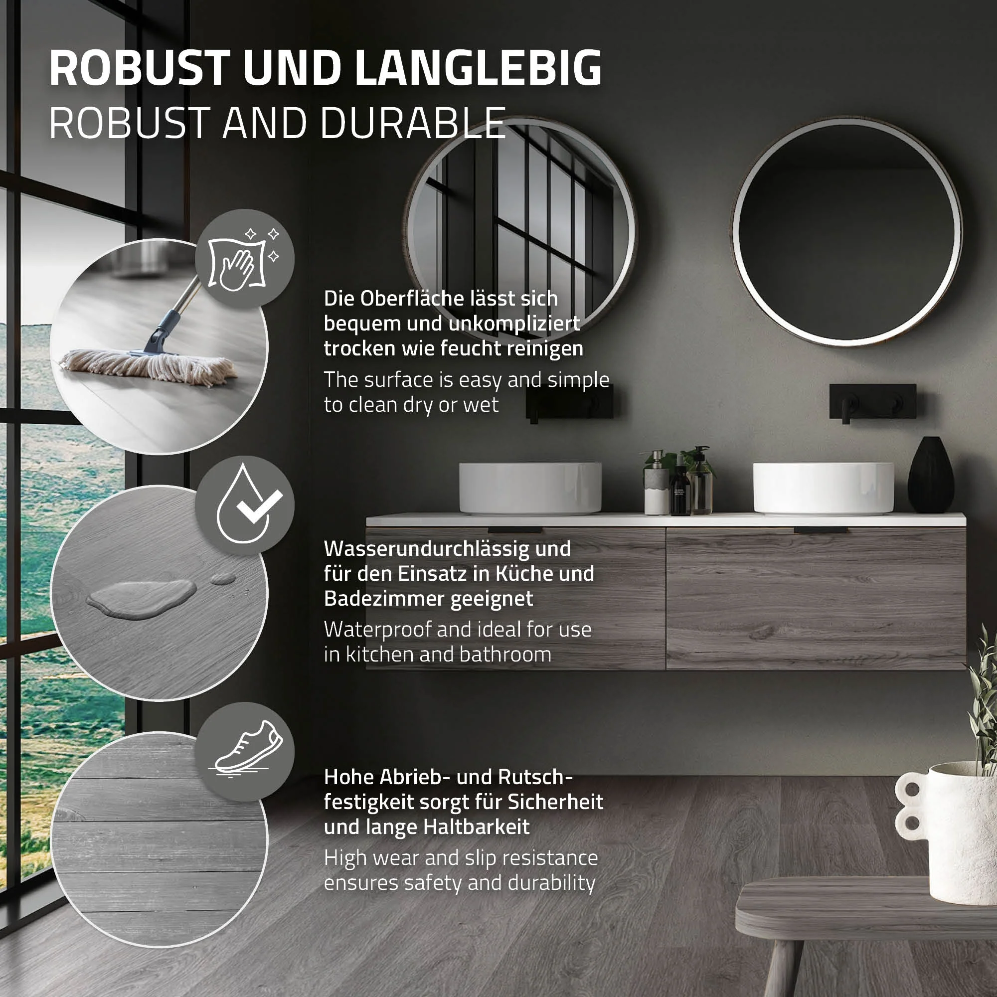 Vinylboden Click 122cm x 18cm x 4,2mm, Braun, Holzoptik, rutschfest, wasserfest, Belastungsklasse 34 - Image 77