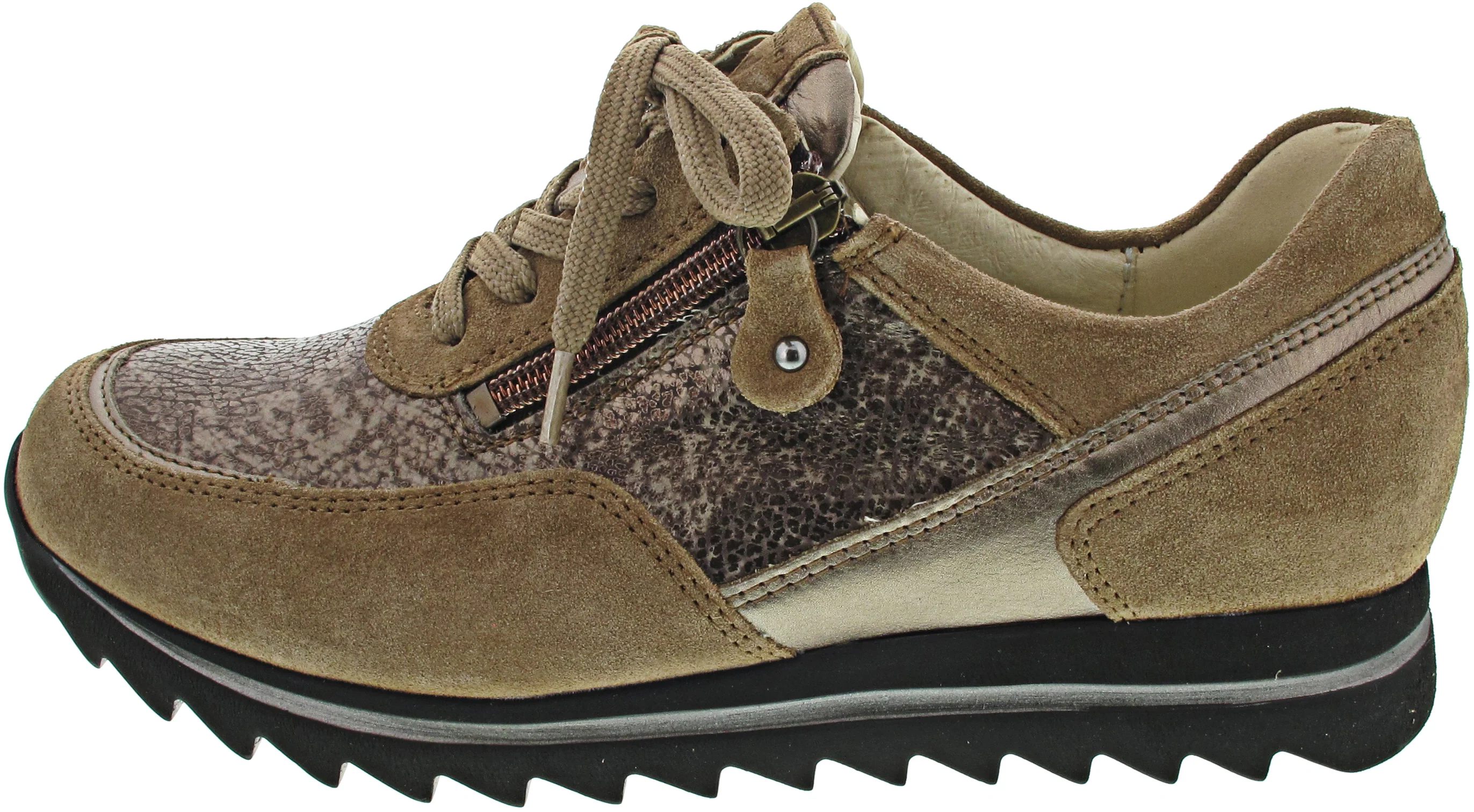 Waldläufer Haiba sportlicher Schnürer Beige