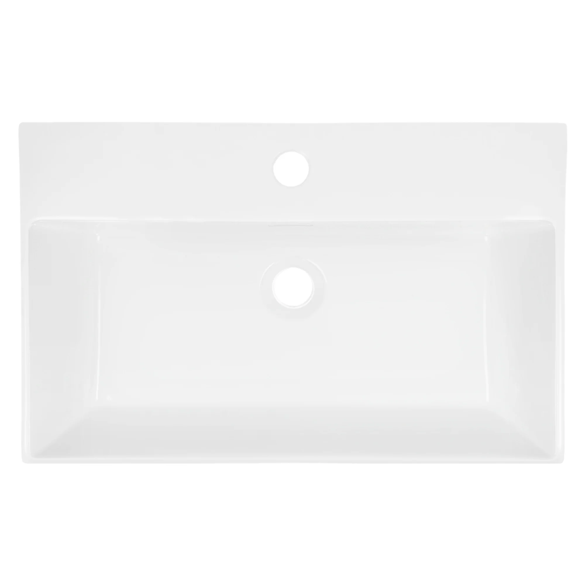 Waschbecken Eckigform mit Überlauf 605x365x130 mm Weiß aus Keramik - Image 3