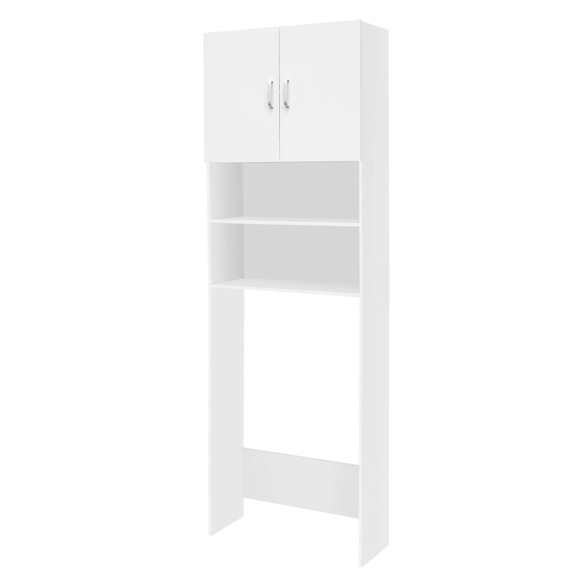 Waschmaschinenschrank mit 2 Türen und 2 offenen Fächern 187,5x63 cm Dunkelgrau - Image 4