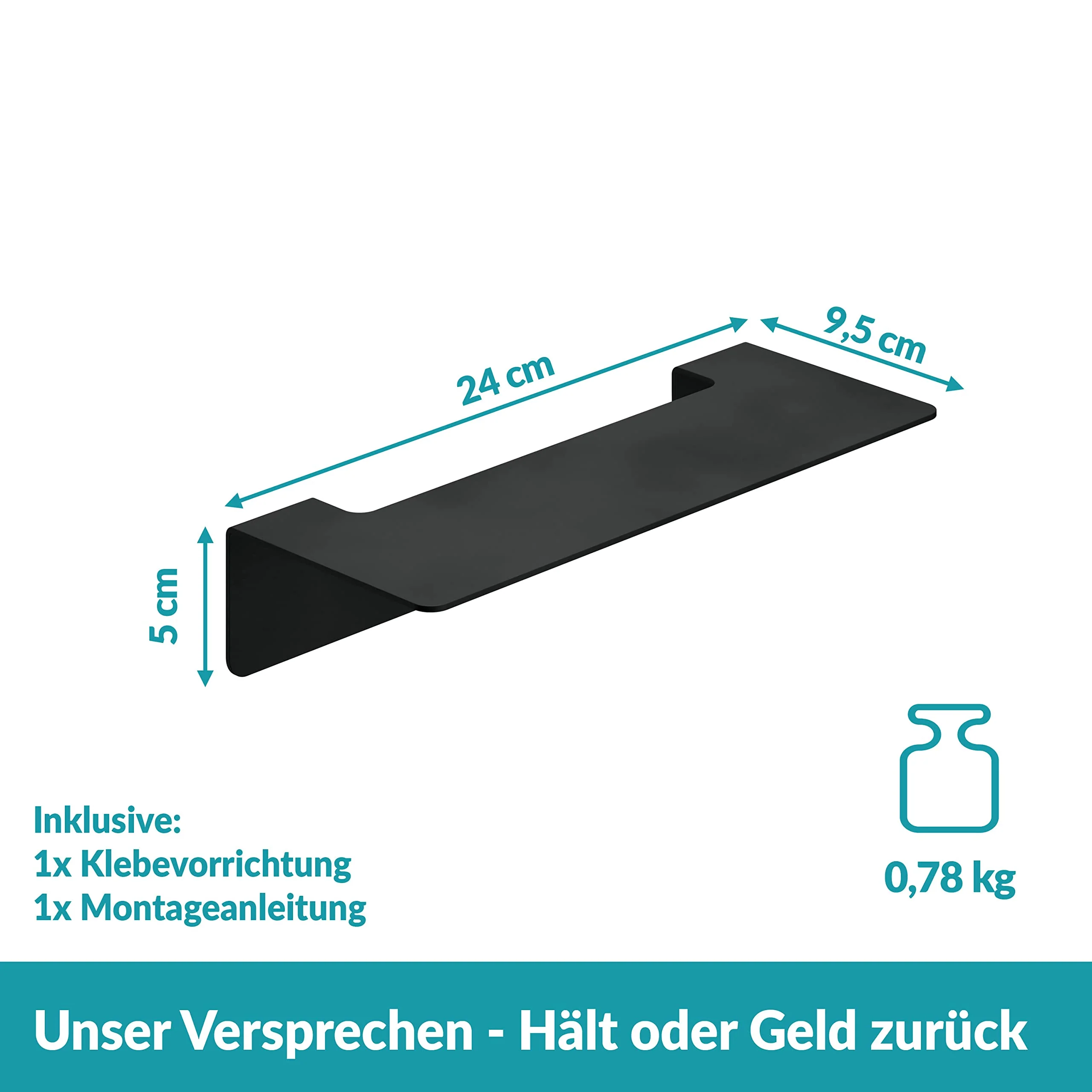 WEISSENSTEIN Badablage ohne Bohren aus Edelstahl - Selbstklebende Ablage fürs Bad - 24 x - Image 6