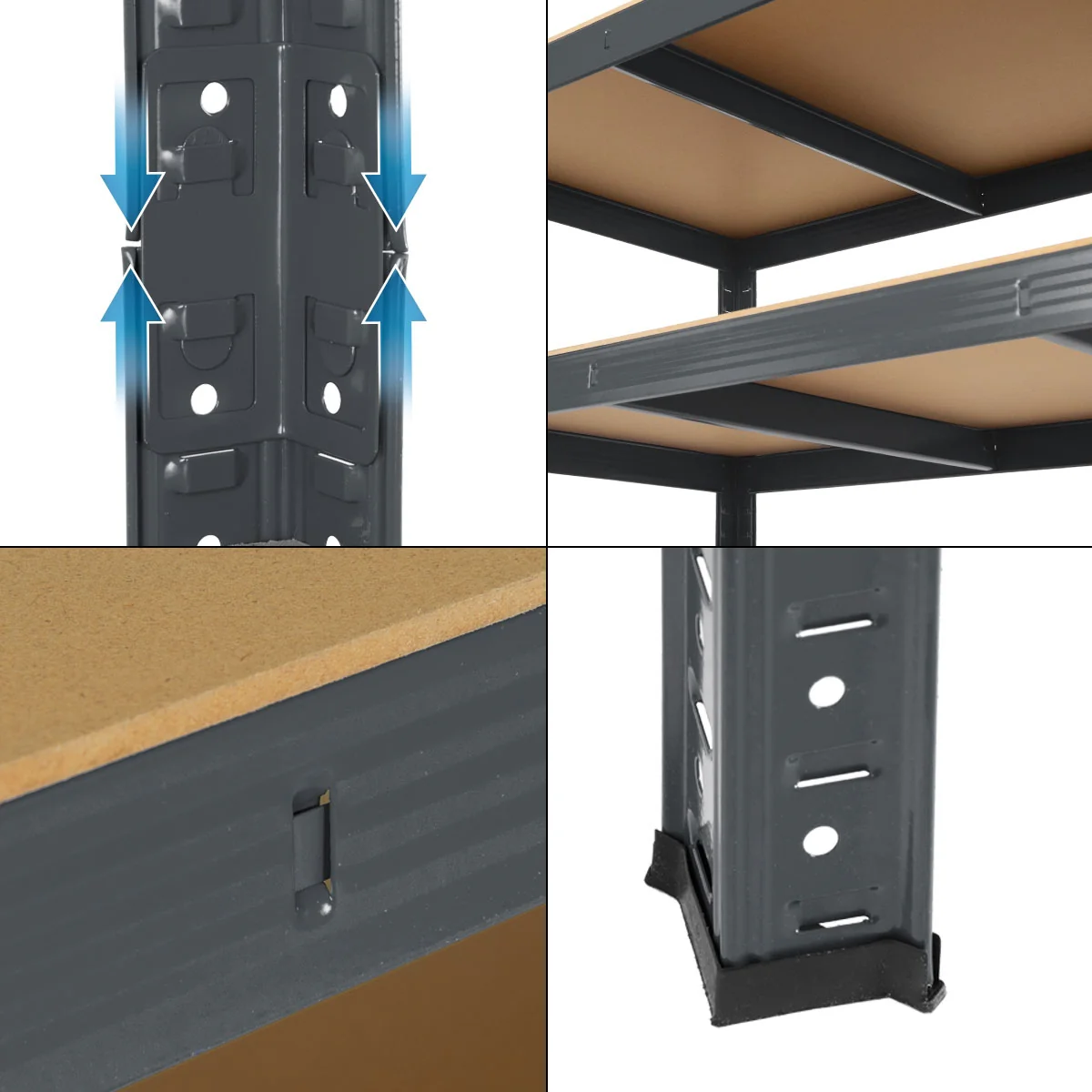 Werkstattregal 200x120x60 cm Anthrazit aus Metall - Image 4