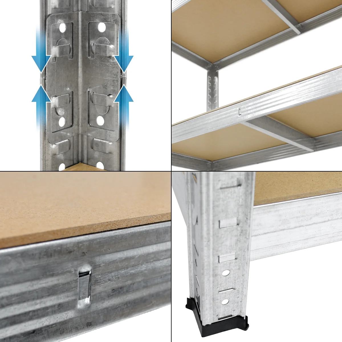 Werkstattregal Schwerlastregal 200x60x120 cm aus Metall verzinkt mit 5 Böden aus MDF - Image 4