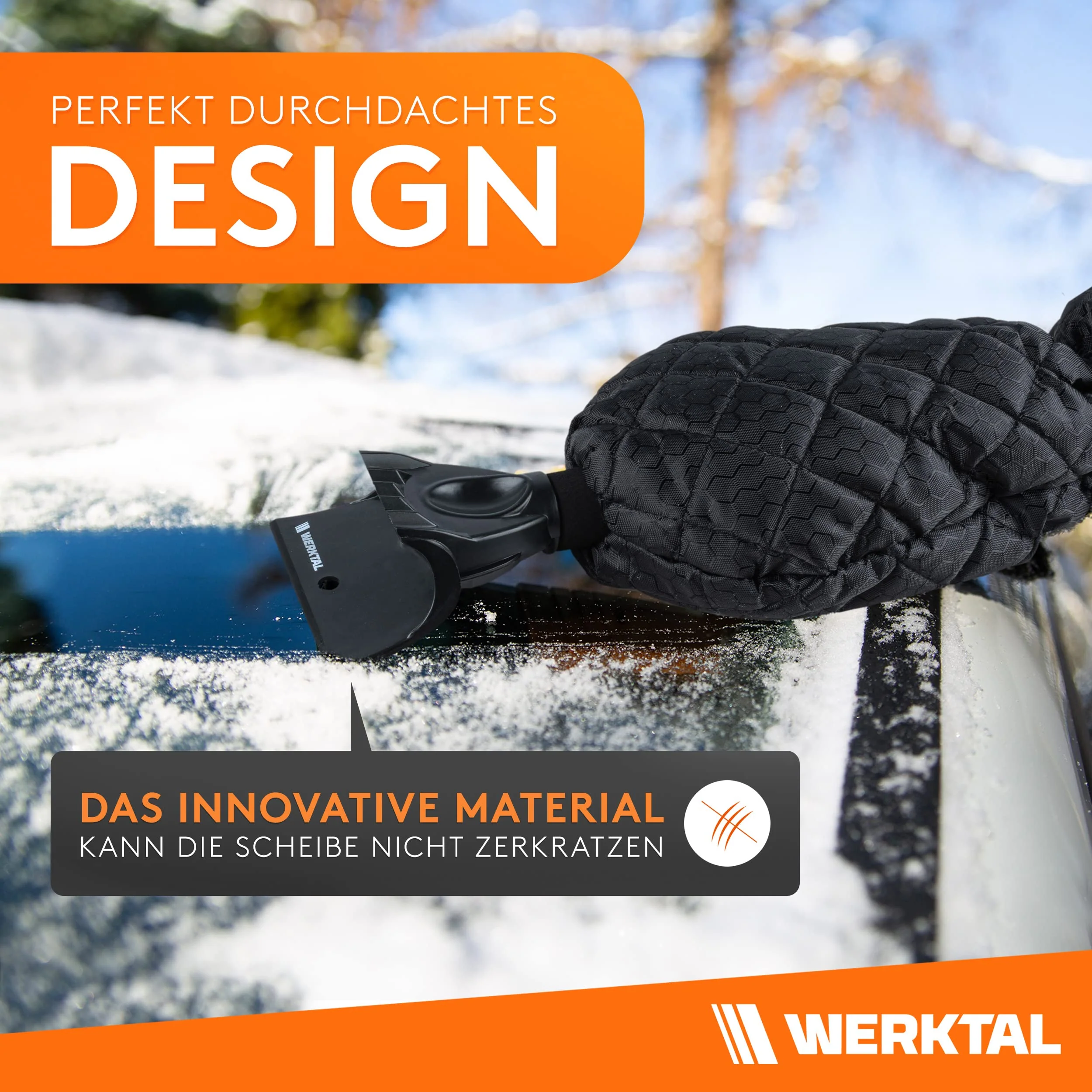 WERKTAL Eiskratzer Auto - Wärmender Scheibenkratzer mit Handschuh Auto - Ultra schneller - Image 6