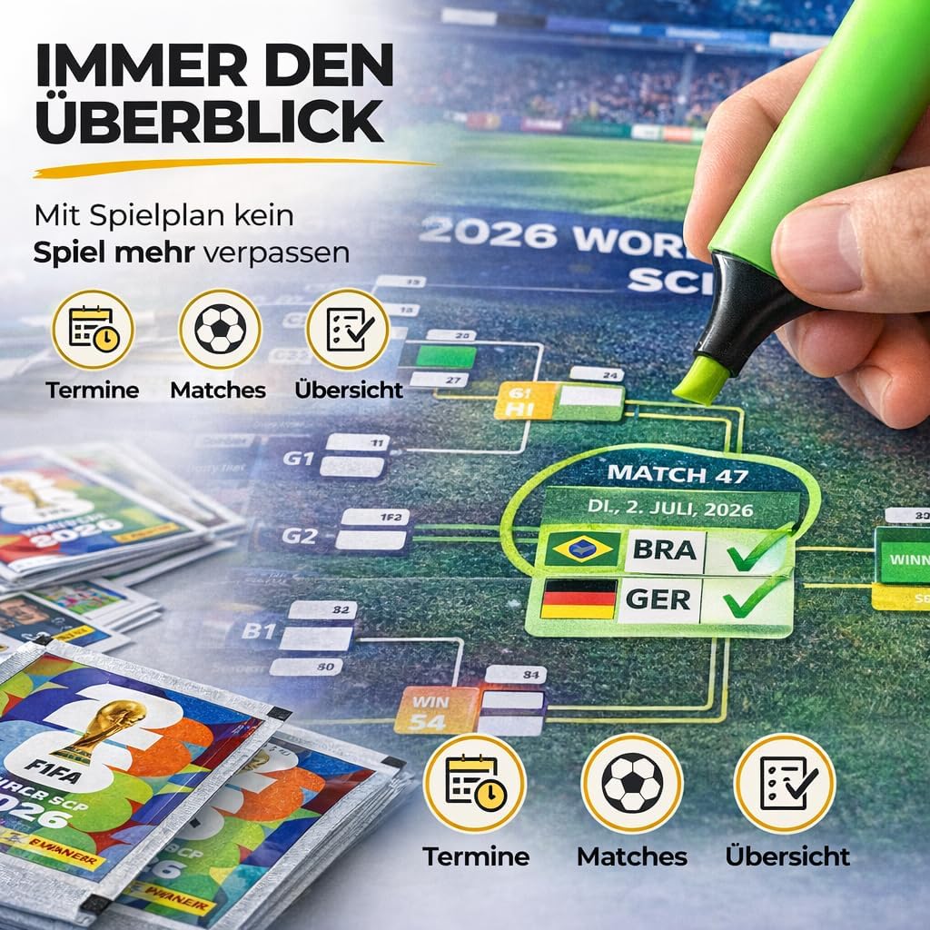 WM 2026 Fan Sammelset XXL inkl. Panini Stickeralbum, Sticker zum Einkleben, Spielplan, Blumenkette - Image 20