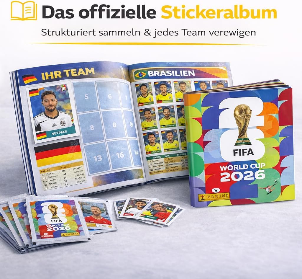 WM 2026 Fan Sammelset XXL inkl. Panini Stickeralbum, Sticker zum Einkleben, Spielplan, Blumenkette - Image 31