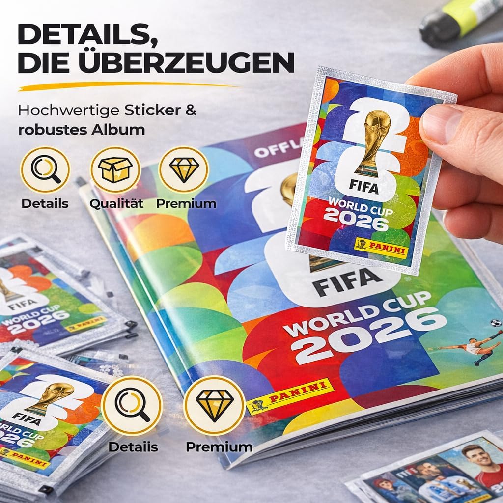 WM 2026 Fan Sammelset XXL inkl. Panini Stickeralbum, Sticker zum Einkleben, Spielplan, Blumenkette - Image 6