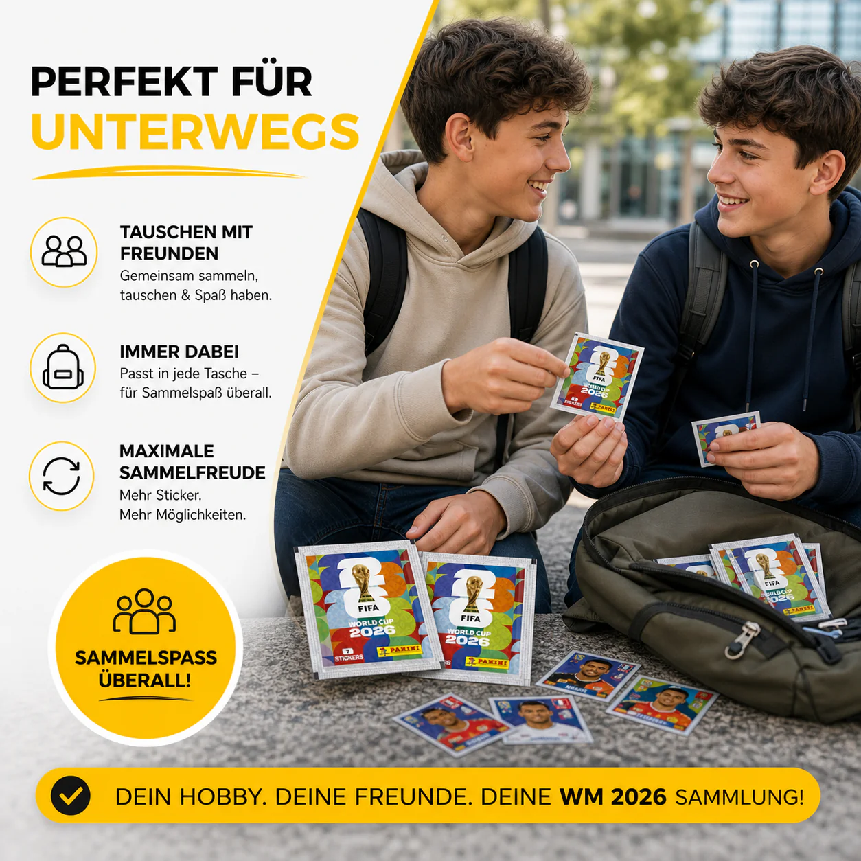 WM 2026 Sticker Set Fußball – inkl Spielplan & Panini Sticker (25 Tüten  / 175 Sticker Einzeltüten) - Image 4
