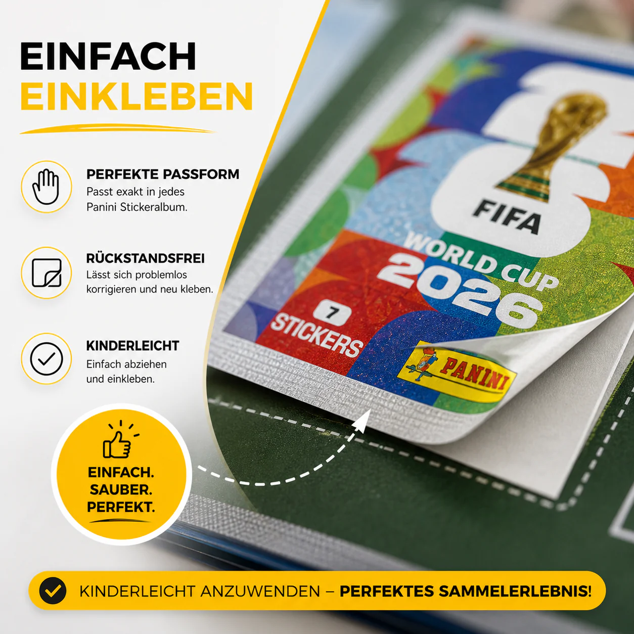 WM 2026 Sticker Set Fußball – inkl Spielplan & Panini Sticker (25 Tüten  / 175 Sticker Einzeltüten) - Image 9