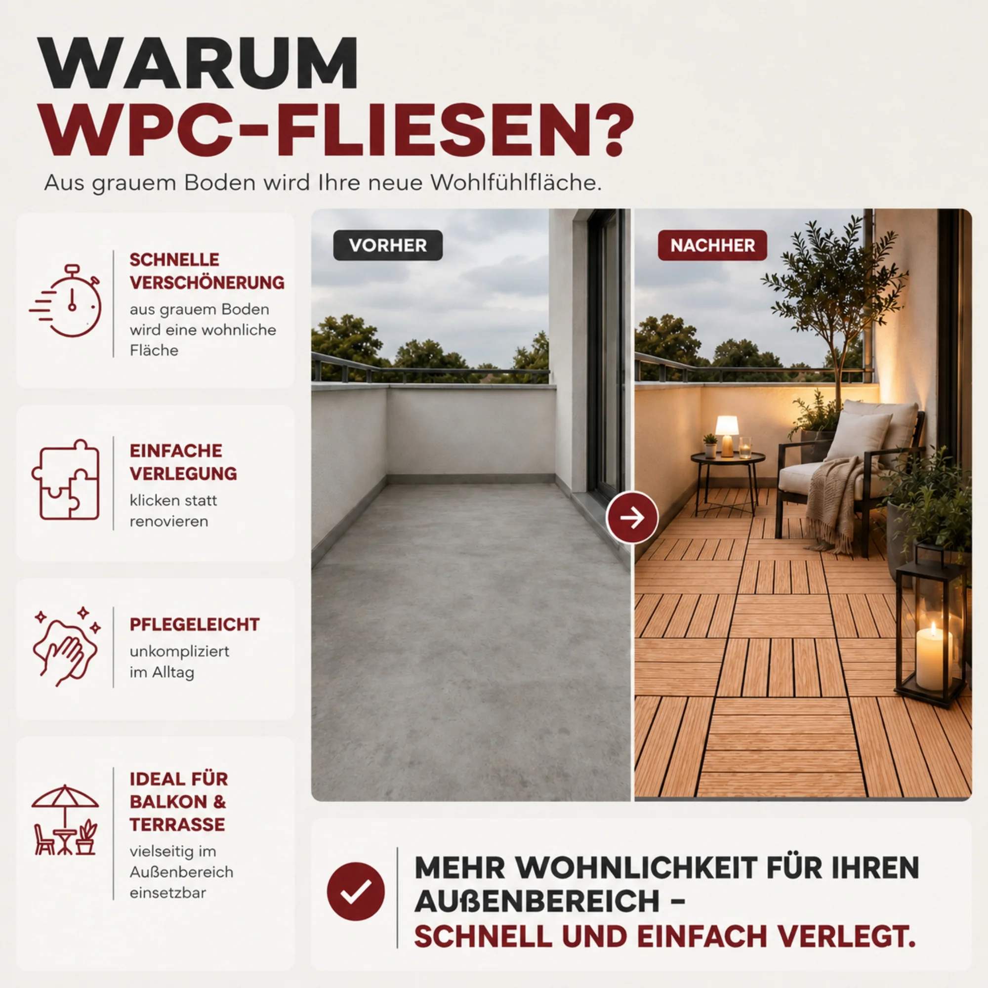 WPC Fliesen, 11er Set, Grau - Image 8