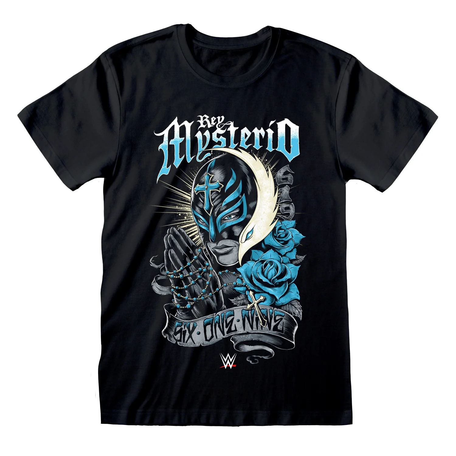 WWE  -  Rey Mysterio (Unisex Black T - Shirt Front ) - - Image 4
