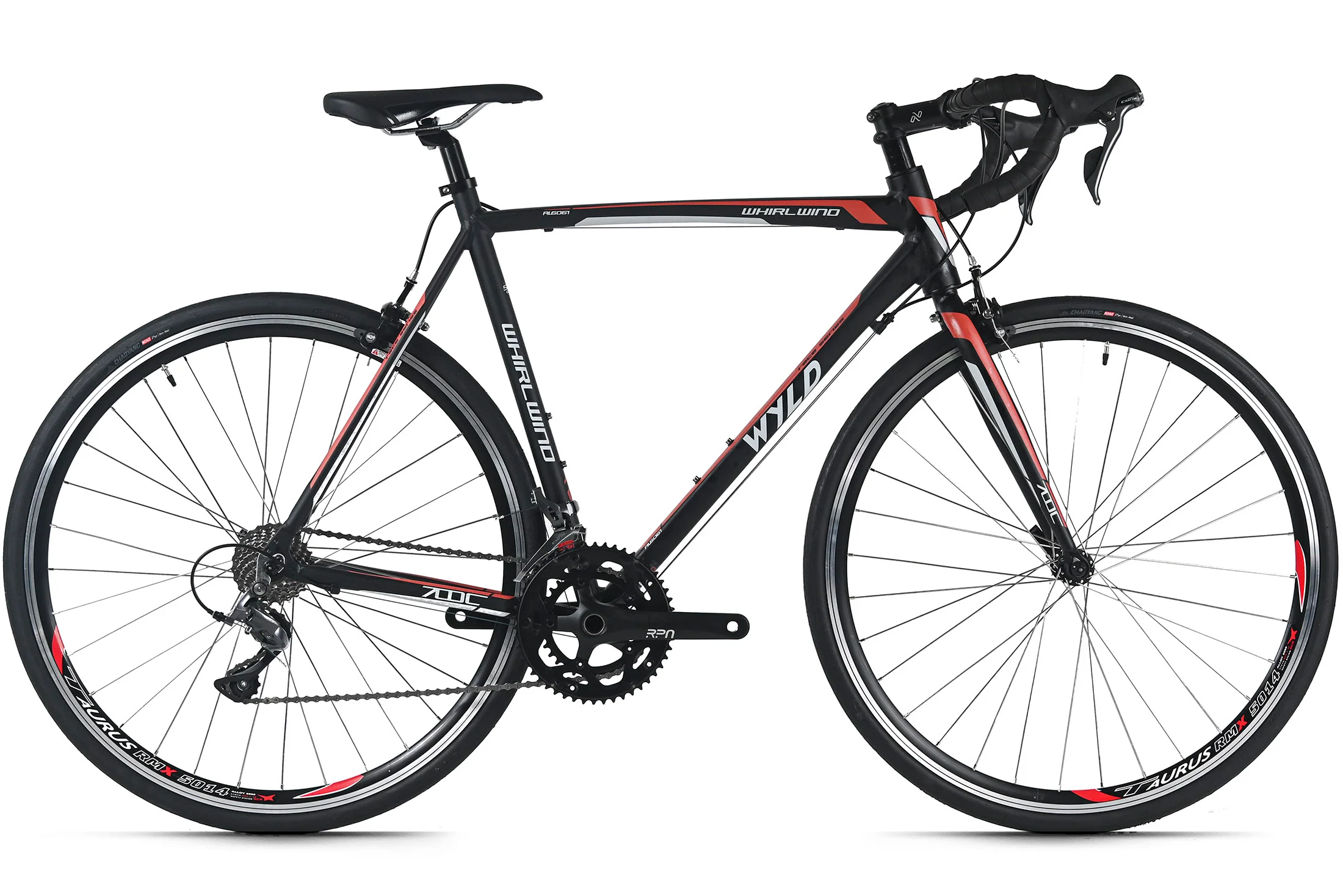 WYLD Rennrad 28'' Whirlwind 100 Schwarz-Rot 16 Gänge RH 60 cm