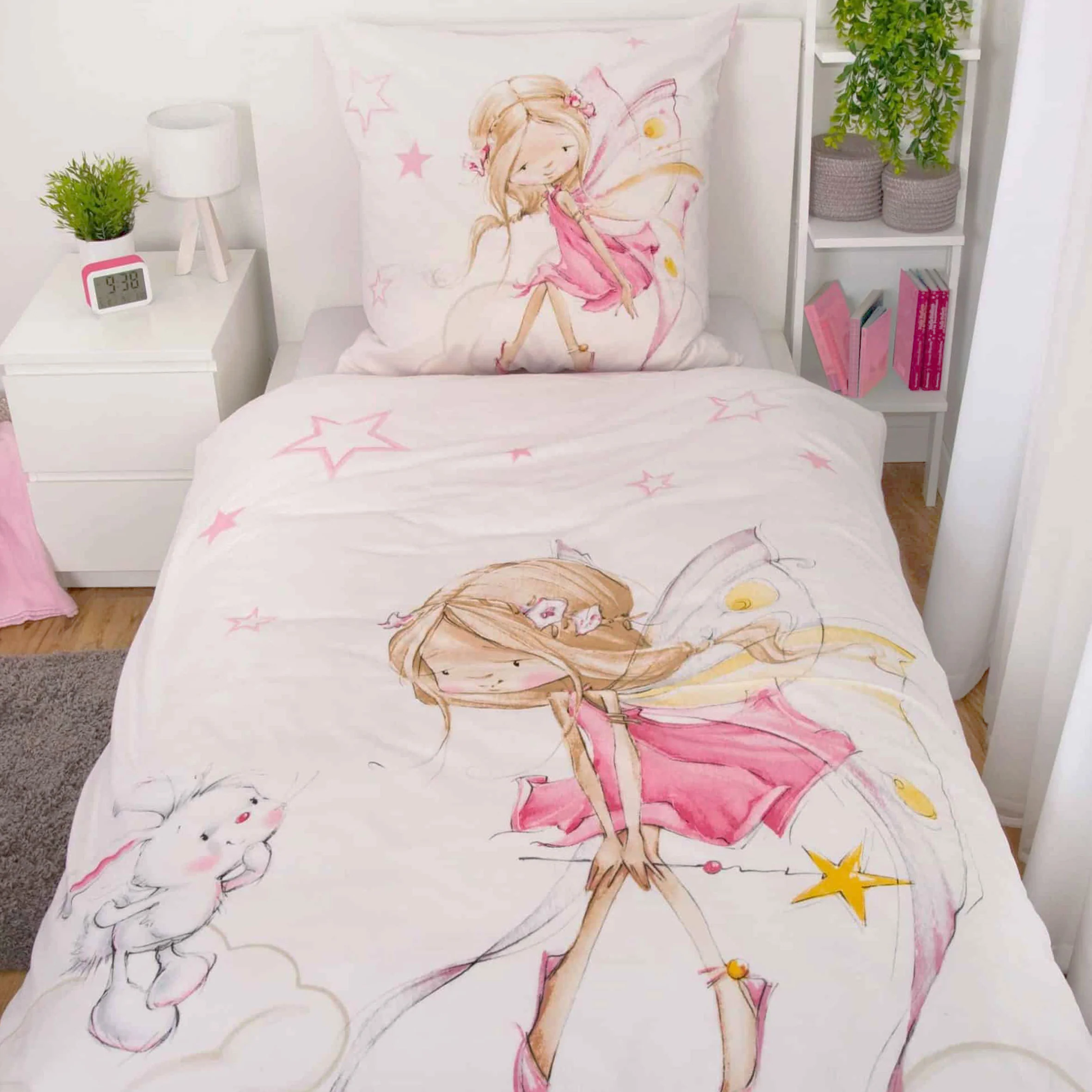 Young Collection Bettwäsche-Set 'Little Fairy Fee Rosa' – 135x200 oder 140x200 cm, Renforcé - Image 3
