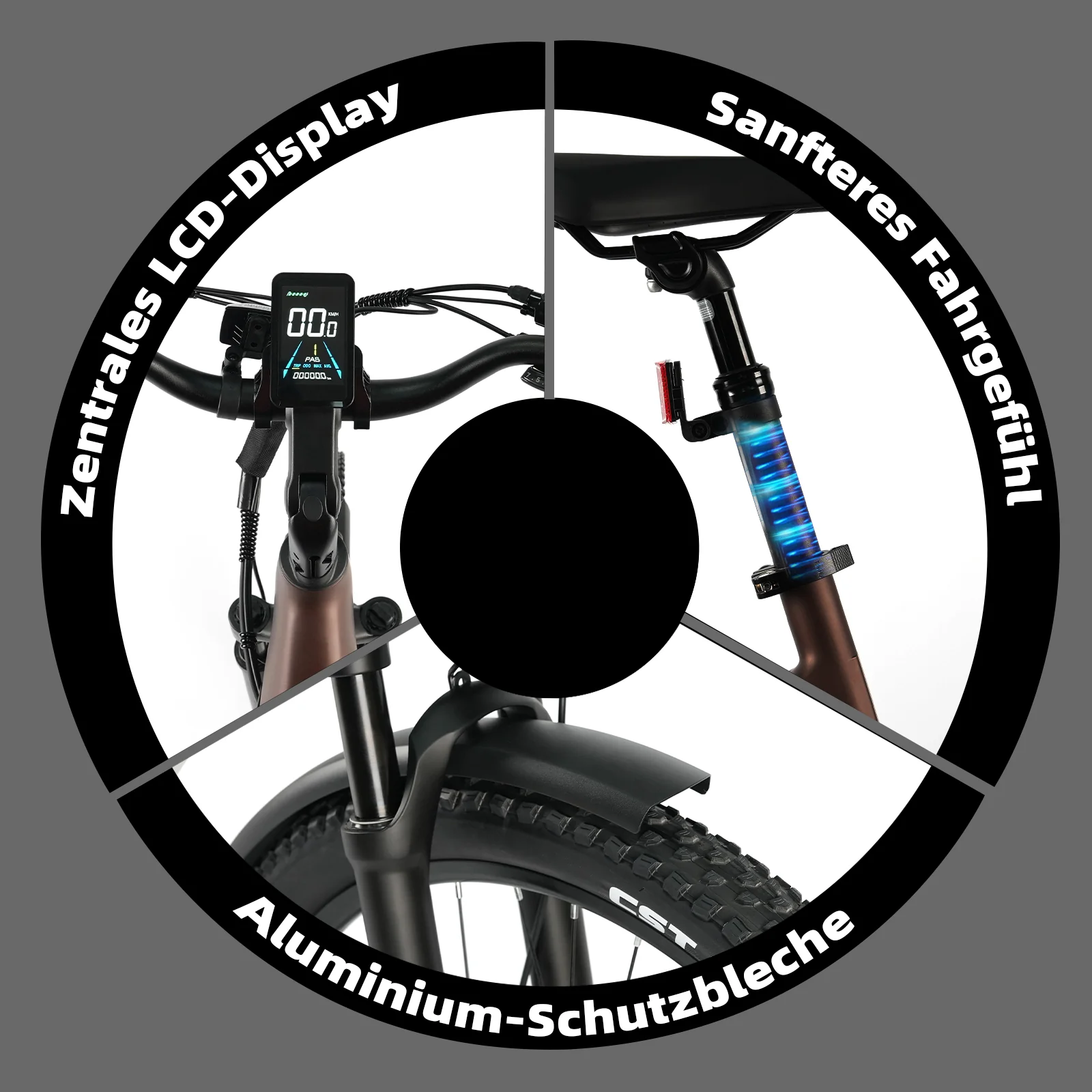 Z3 27,5" 48V 250W Hinterradmotor 70Nm 48V15Ah Akku 120km Reichweite Elektrofahrrad - Image 14