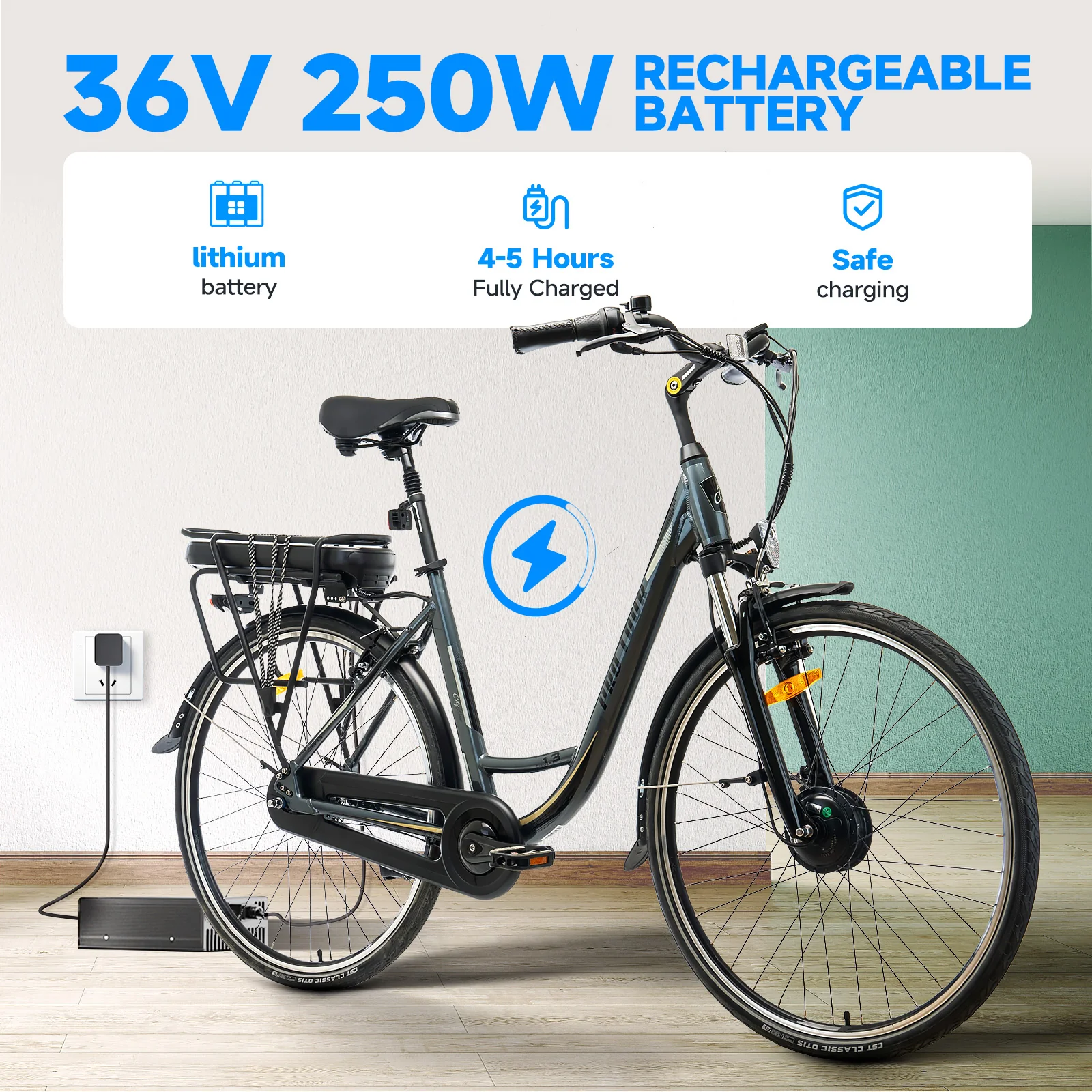 ZMH Elektrofahrrad Modernes Schnellladung Elegantes Design 20 Zoll E-Bike - Image 4