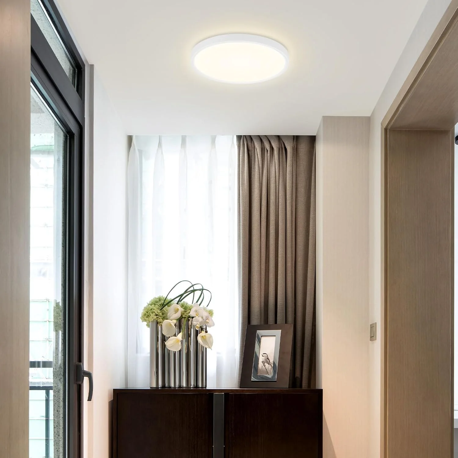 ZMH LED Deckenleuchte Schwarz Flach 15W Rund 4000K 18cm Klein Deckenlampe Für Flur Schlafzimmer - Image 17