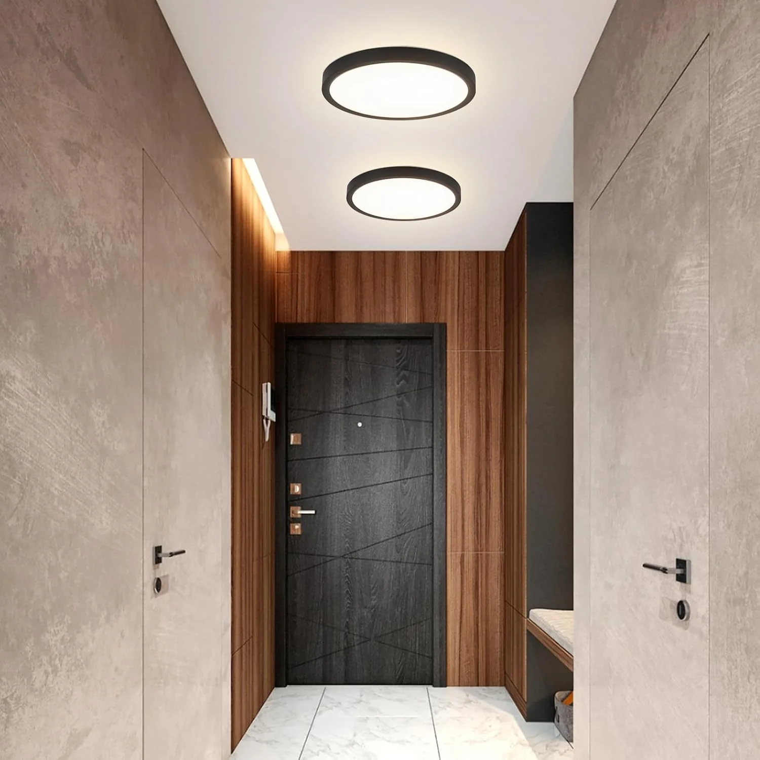 ZMH LED Deckenleuchte Schwarz Flach 15W Rund 4000K 18cm Klein Deckenlampe Für Flur Schlafzimmer - Image 8