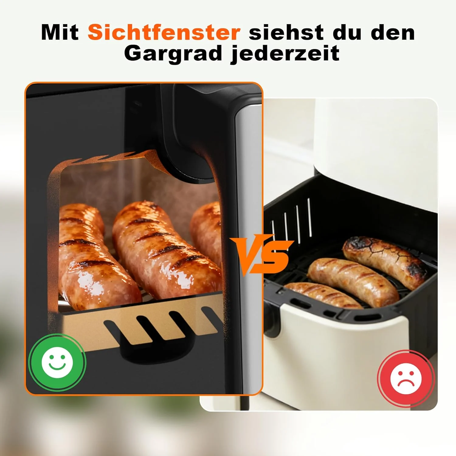 ZMH Heißluftfritteuse 10 L 2200W mit Zeiteinstellung Sichtfenster 10 Programme für Familien - Image 5