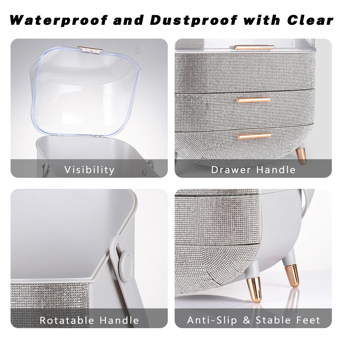 ZMH Kosmetik Organizer Gelb Make-up-Box mit Transparentem Fach Schubladen - Image 21