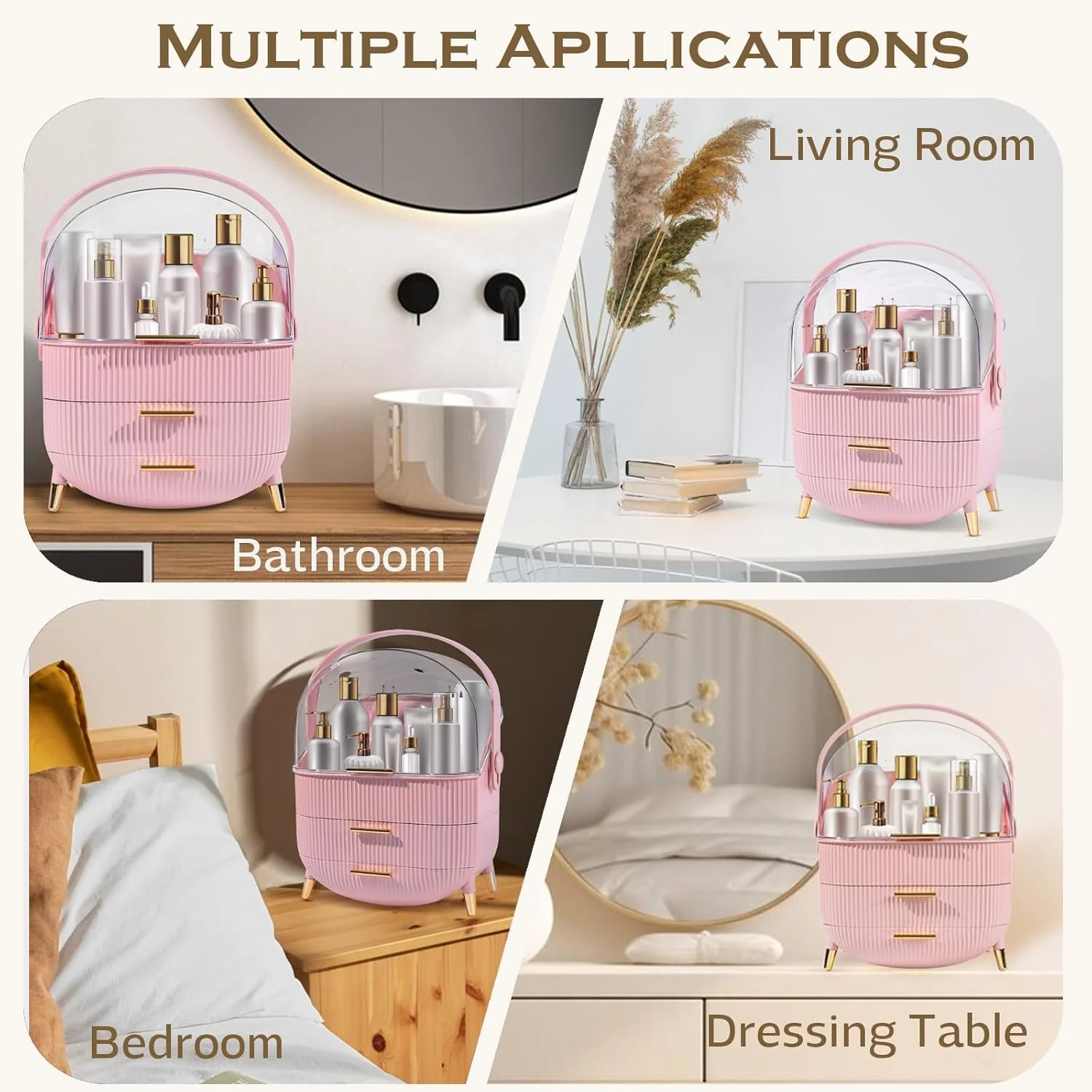 ZMH Kosmetik Organizer Gelb Make-up-Box mit Transparentem Fach Schubladen - Image 26