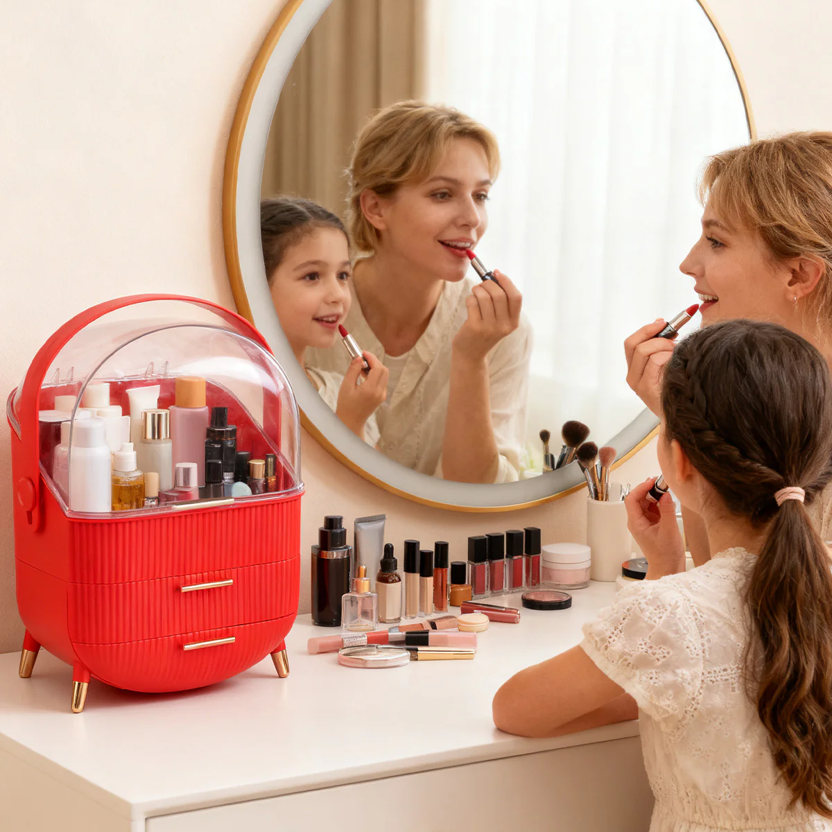 ZMH Kosmetik Organizer Gelb Make-up-Box mit Transparentem Fach Schubladen - Image 32