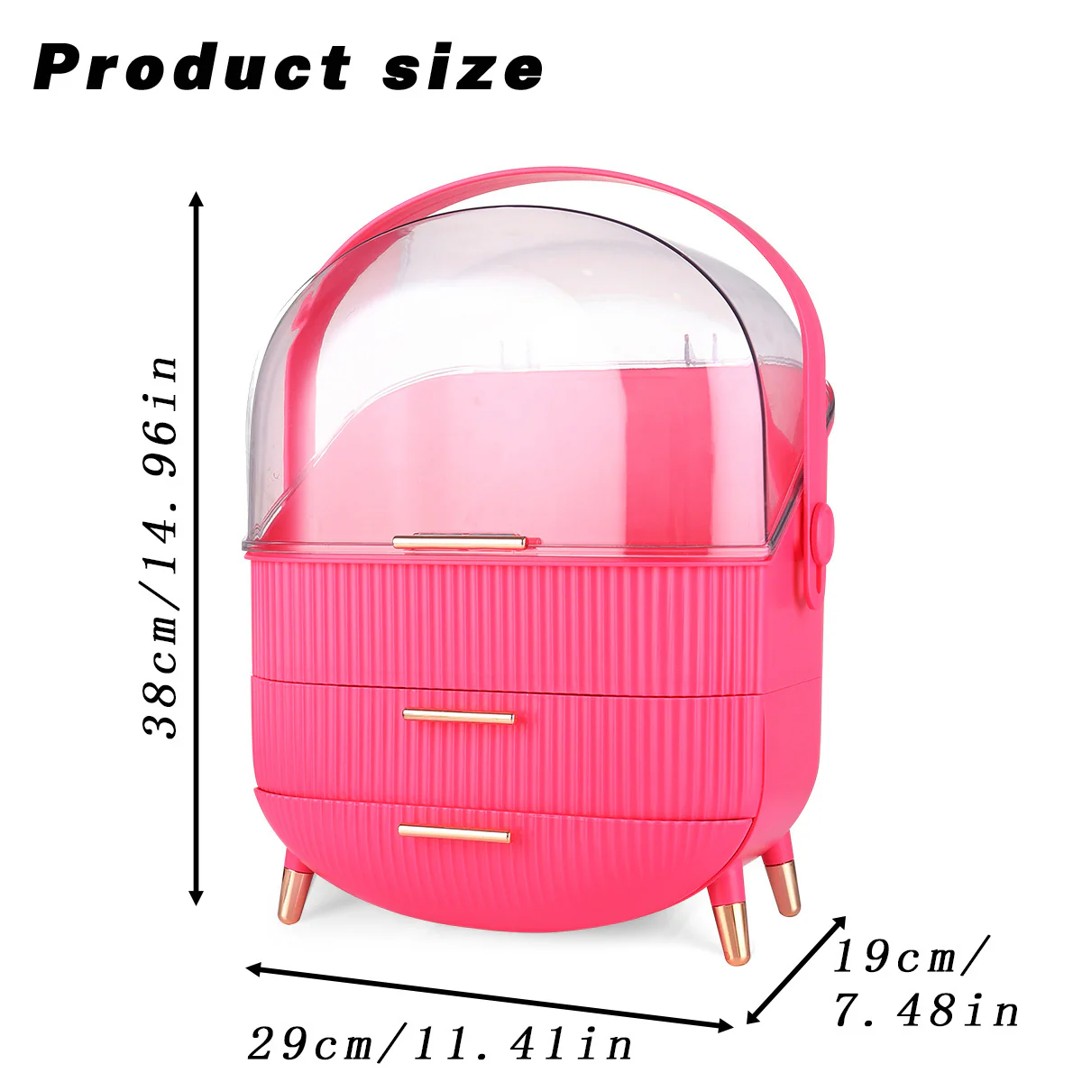 ZMH Kosmetik Organizer Gelb Make-up-Box mit Transparentem Fach Schubladen - Image 40
