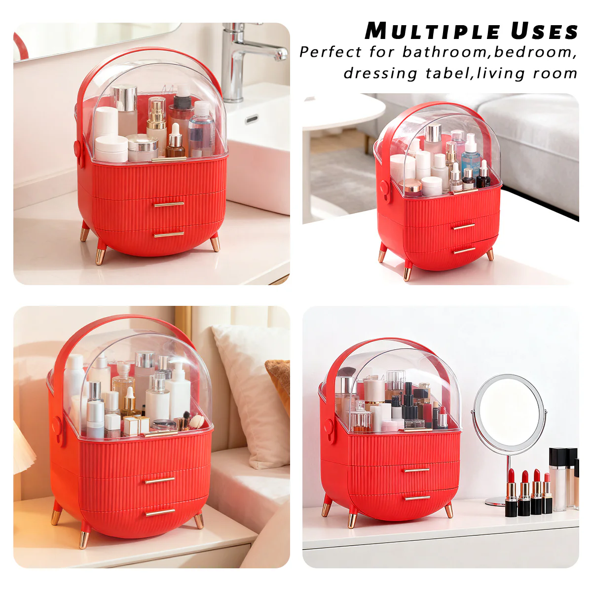 ZMH Kosmetik Organizer Gelb Make-up-Box mit Transparentem Fach Schubladen - Image 62