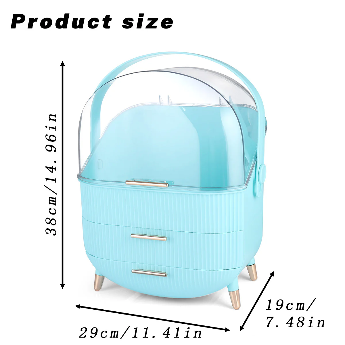 ZMH Kosmetik Organizer Gelb Make-up-Box mit Transparentem Fach Schubladen - Image 63