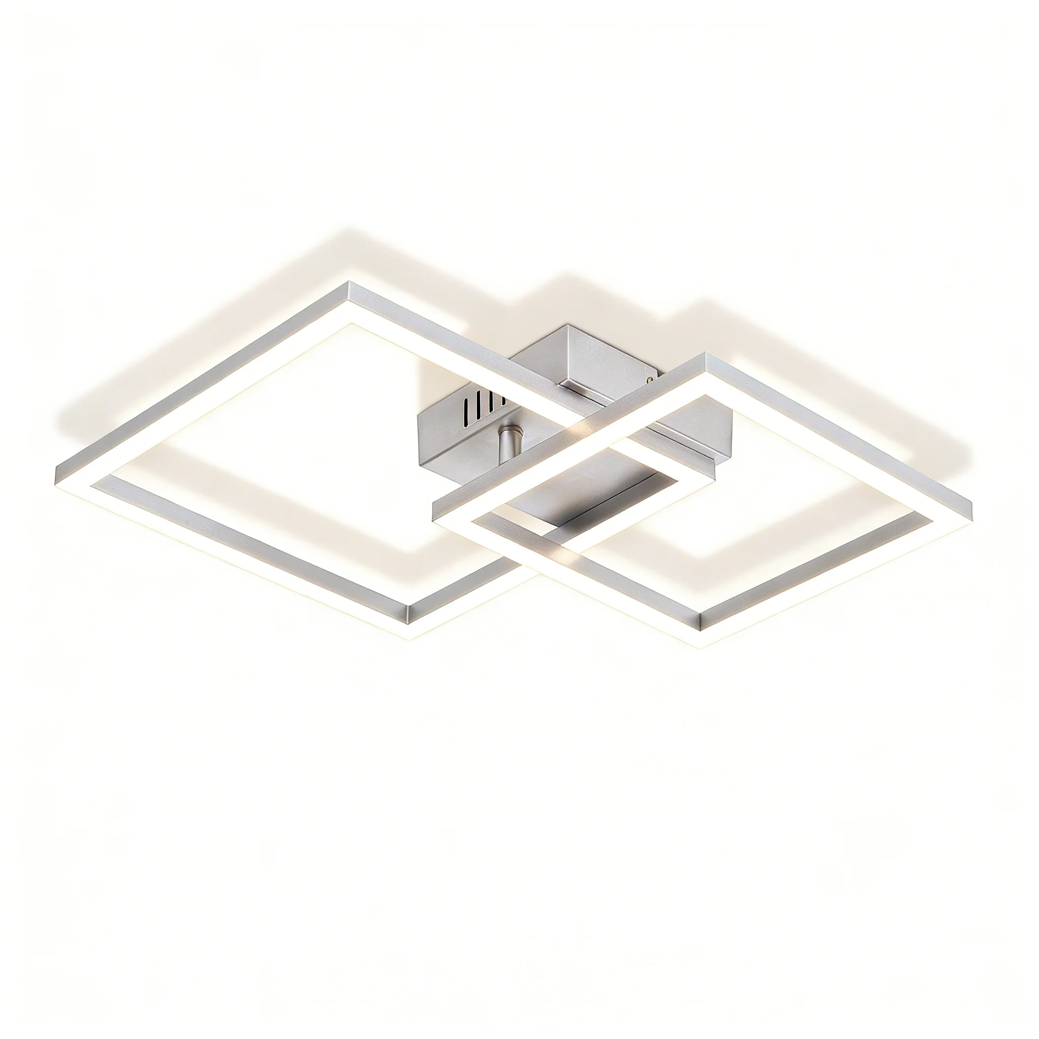 ZMH LED Deckenleuchte 20W Silber Neutralweiß Modern Drehbar Design Eckig Wohnzimmerlampe Für Küche