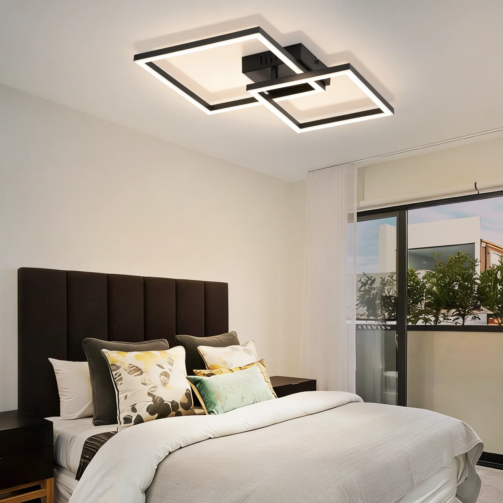 ZMH LED Deckenleuchte 20W Silber Neutralweiß Modern Drehbar Design Eckig Wohnzimmerlampe Für Küche - Image 14