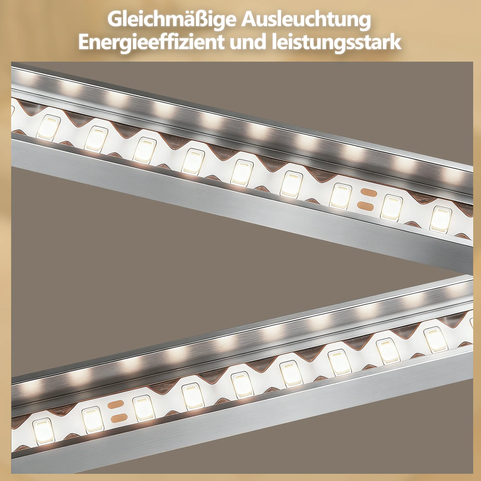 ZMH LED Deckenleuchte 24W Silber Neutralweiß Drehbar Modern Design Eckig Wohnzimmerlampe Für Küche - Image 9