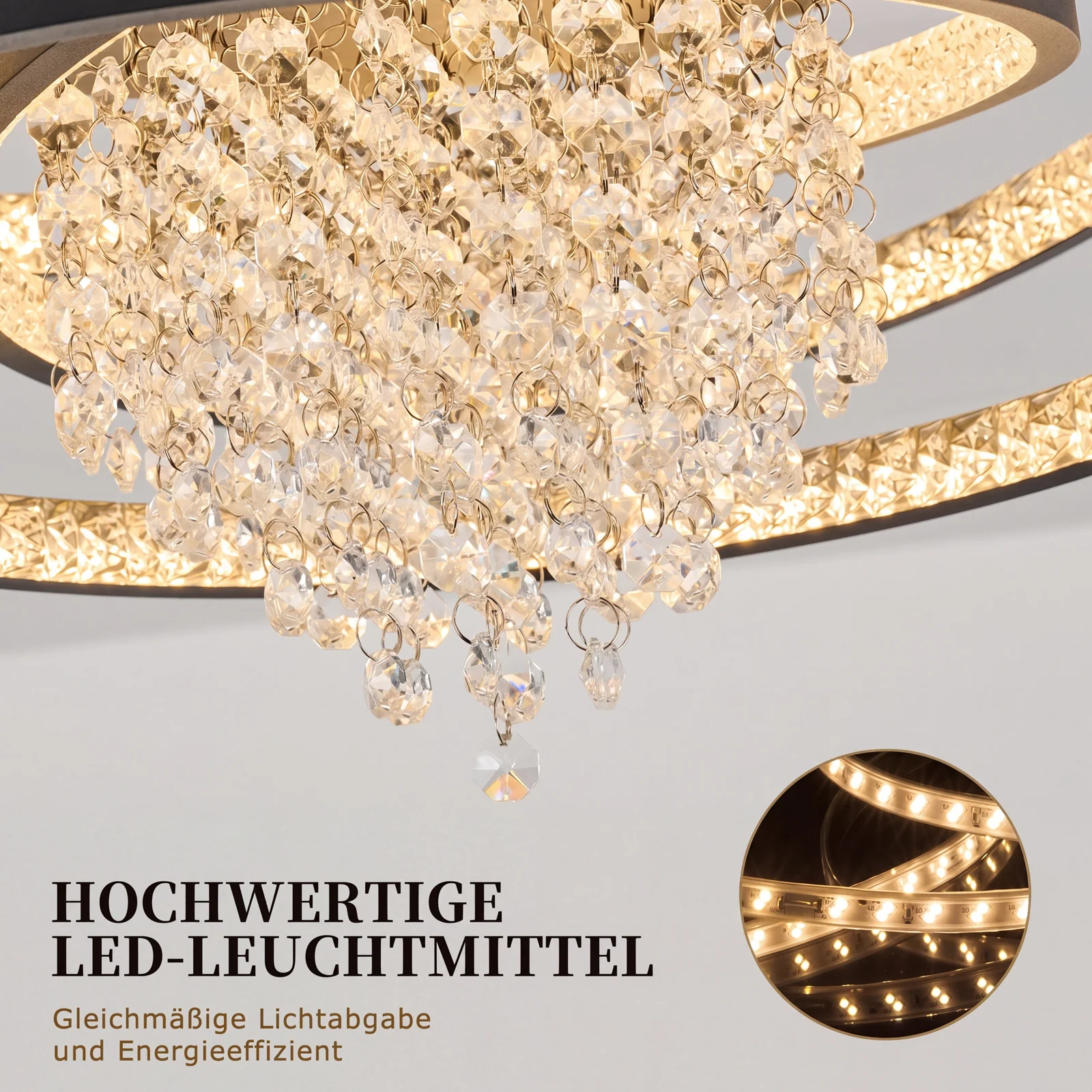 ZMH LED Deckenleuchte Modern 3000K Warmweiß 40W Glas Innen Deckenlampe für Wohnzimmer Büro Flur - Image 9