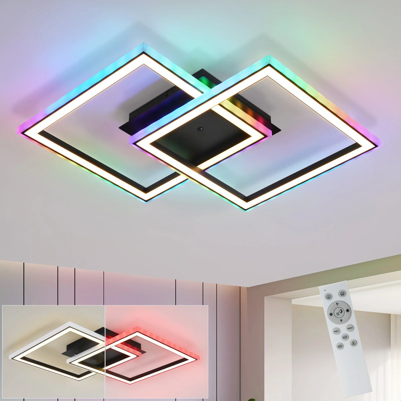ZMH LED Deckenleuchte Schlafzimmer RGB Dimmbar Fernbedienung - Image 4