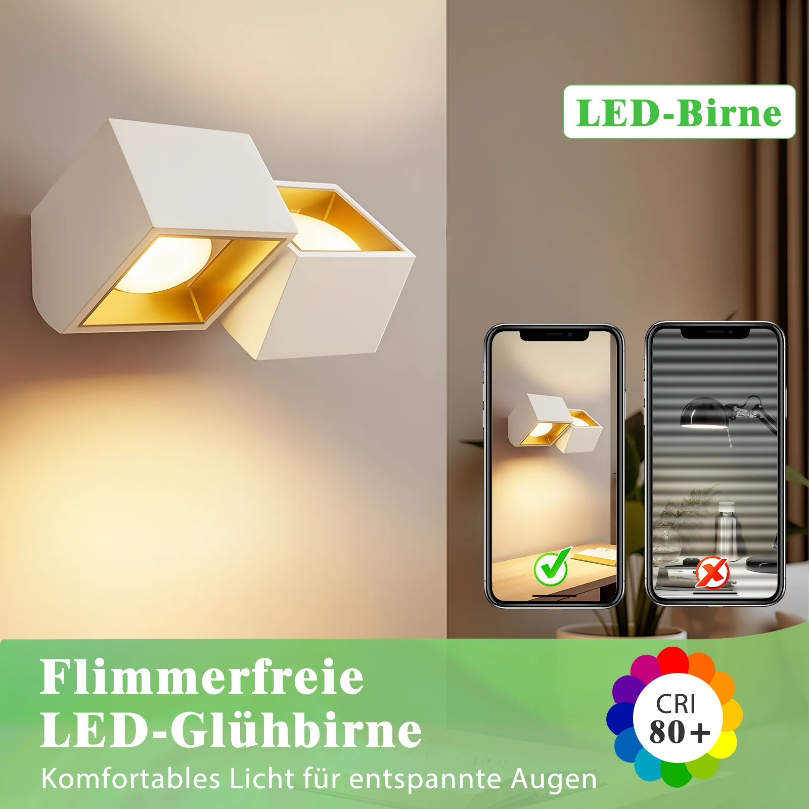 ZMH LED Leuchtmittel 4 Stück GX53 Ultra 7.4x2.5cm Flach Warmweiß 3000K Blinkfrei 5W Nicht Dimmbar - Image 6