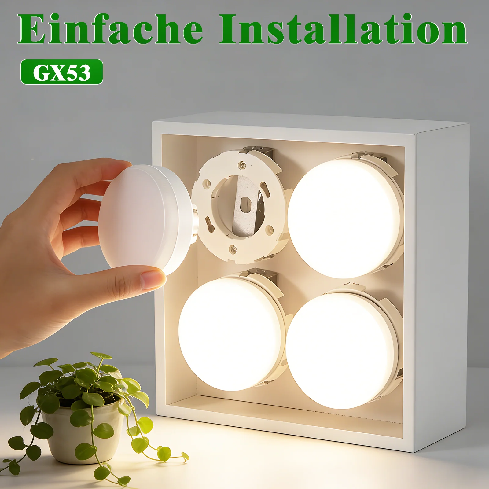 ZMH LED Leuchtmittel 6 Stück GX53 Ultra 7.4x2.5cm Flach Warmweiß 3000K Blinkfrei 5W Nicht Dimmbar - Image 6