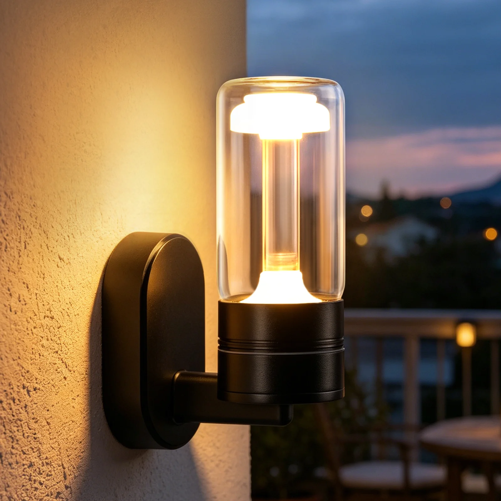 ZMH LED Wandleuchte Schwarz IP65 10W 3000K Außenwandleuchte Hauswand Terrasse Haus Treppenhaus Flur - Image 3