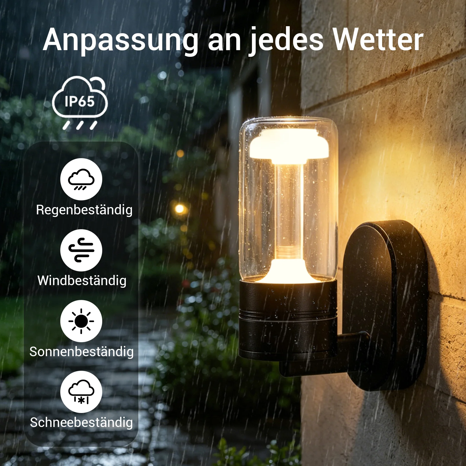 ZMH LED Wandleuchte Schwarz IP65 10W 3000K Außenwandleuchte Hauswand Terrasse Haus Treppenhaus Flur - Image 6