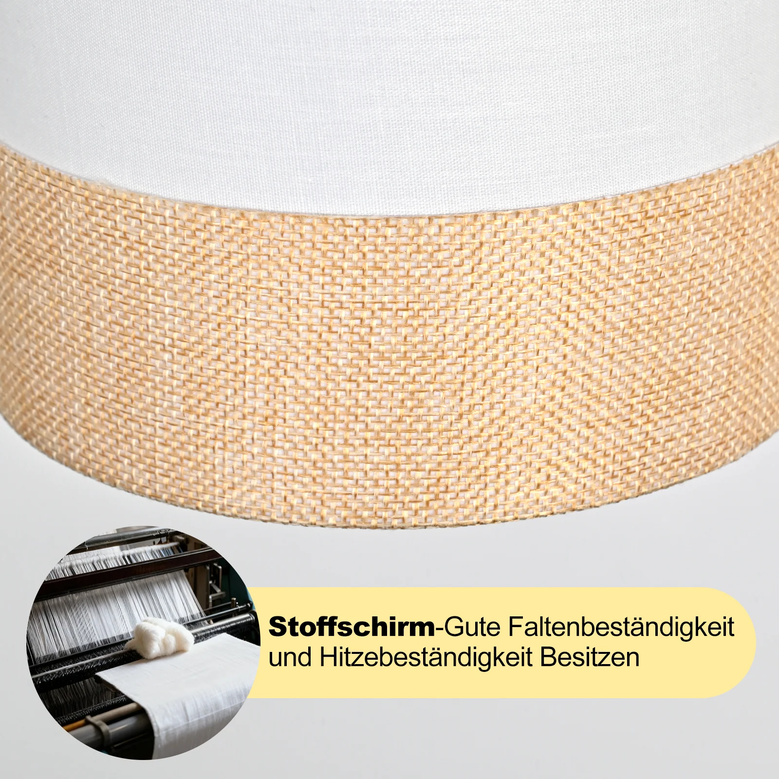 ZMH Stehlampe Vintage Holz 2 Flammig Stoff E14 Leselampe Retro Rustikal Standleuchte für Wohnzimmer - Image 9