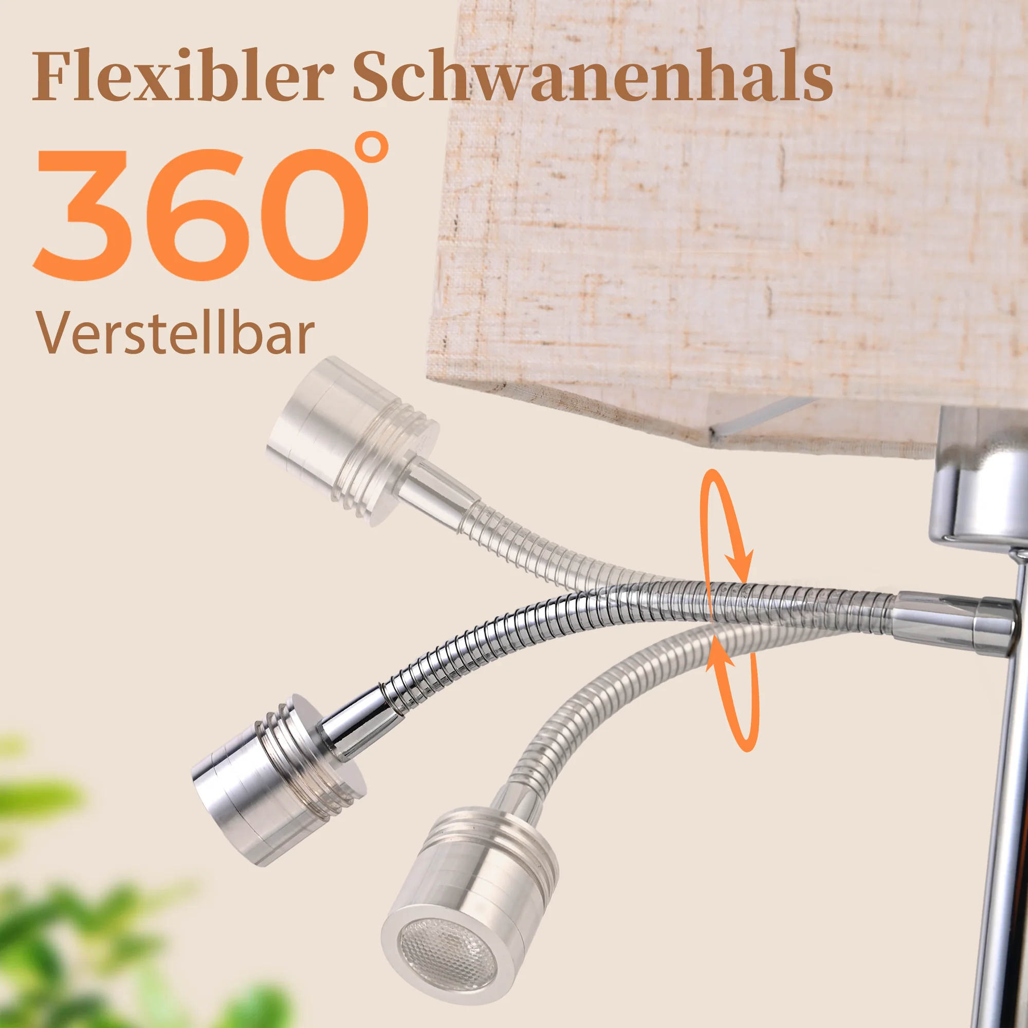 ZMH Tischlampe Modernes Stoffschirm Design E27 Leselampe Mit Separatem Schalter Nachttischleuchte - Image 5