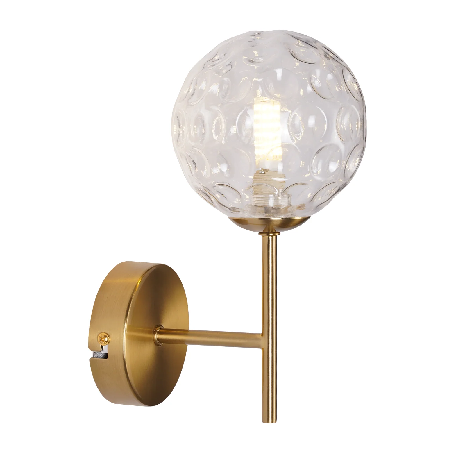 ZMH Wandleuchte Glaskugel G9 Wandlampe Metall Modern 24CM Vintage Nachttischlampe für Wohnzimmer