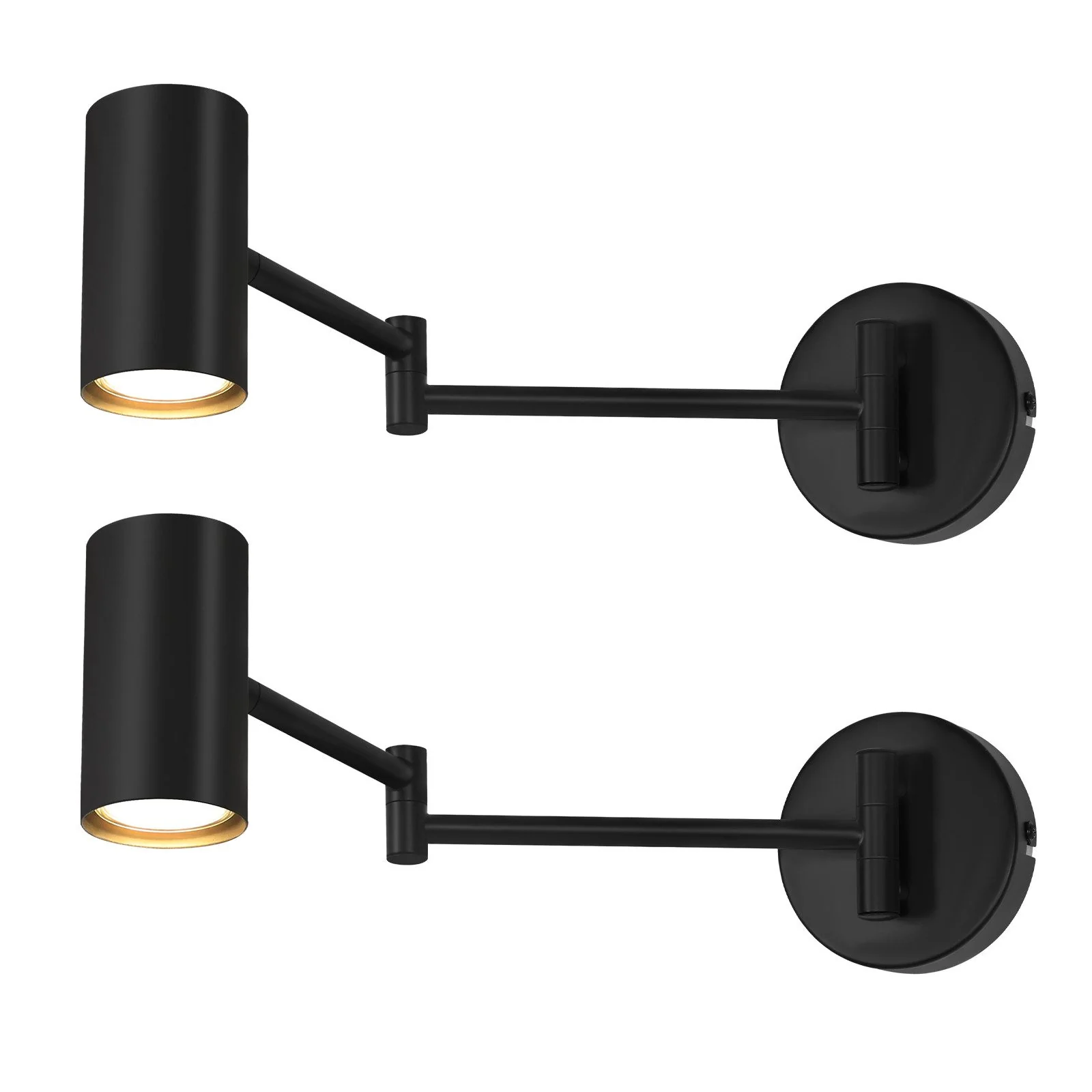 ZMH Wandleuchte Innen Schwarz Modern GU10 Schwenkbar Vintage Wandstrahler Für Wohnzimmer Flur 2ER