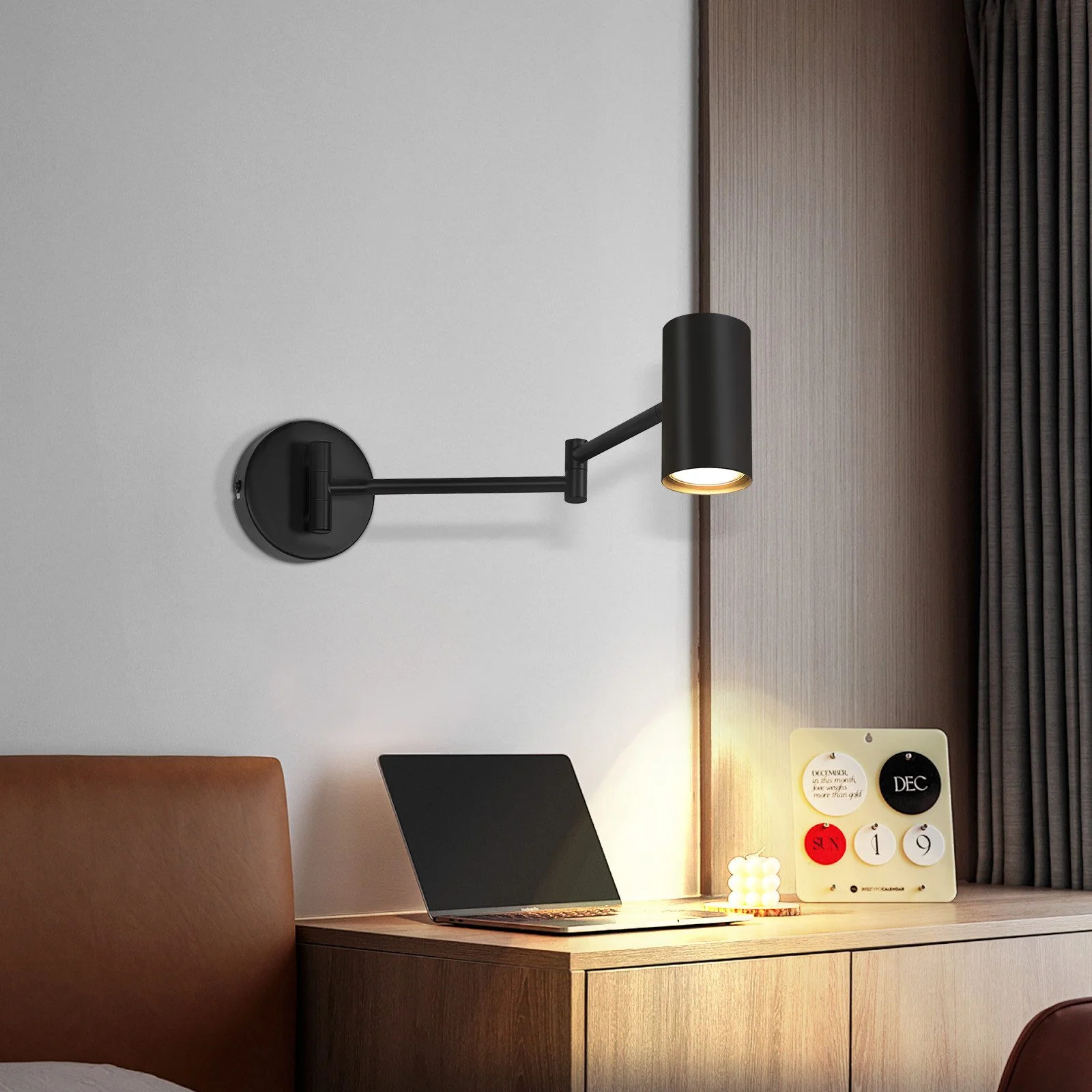 ZMH Wandleuchte Innen Schwarz Modern GU10 Schwenkbar Vintage Wandstrahler Für Wohnzimmer Flur 2ER - Image 3